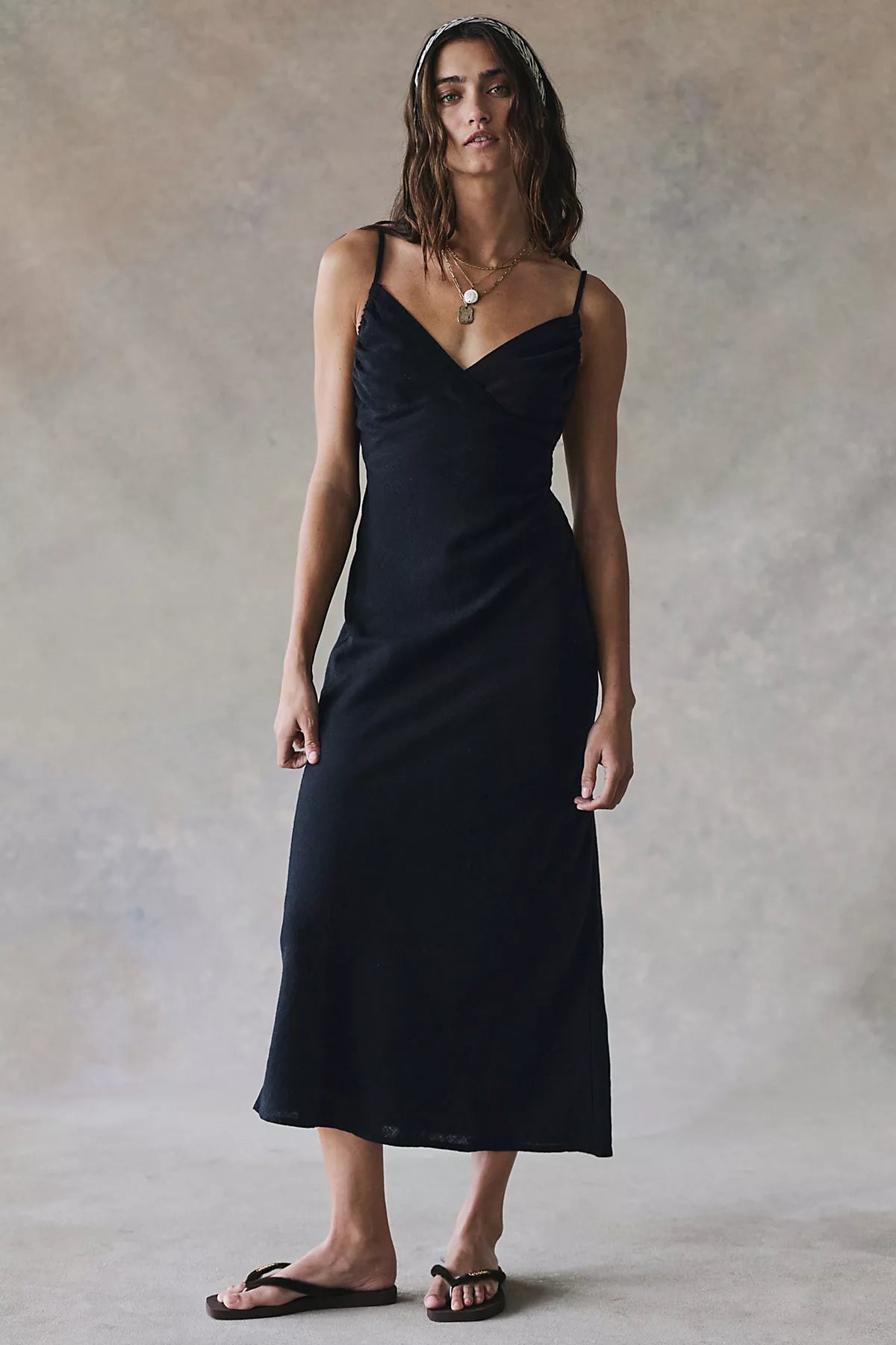 Sandshell Linen Omnia Midi Slip Dress
