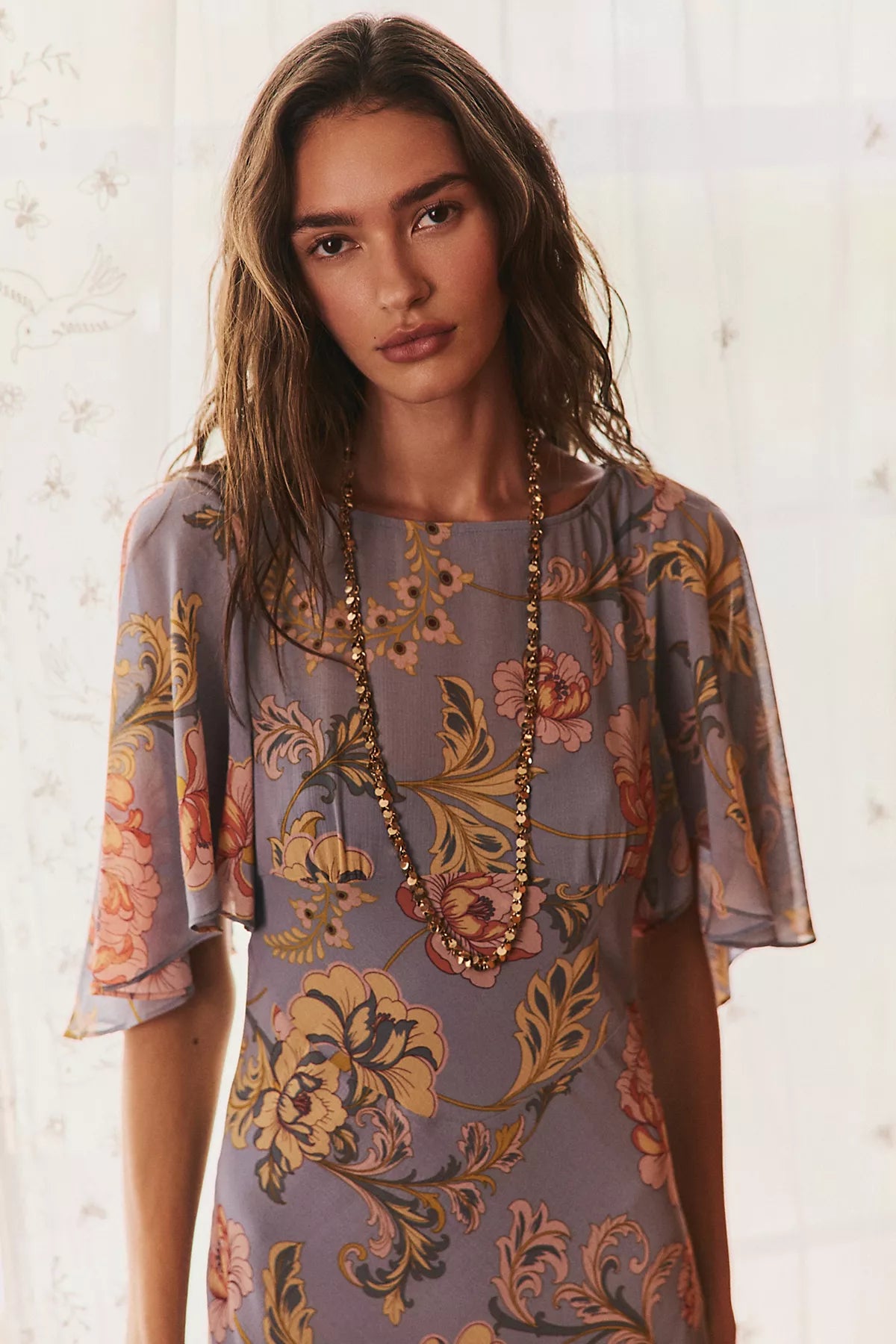 Swan Song Printed Midi Dress