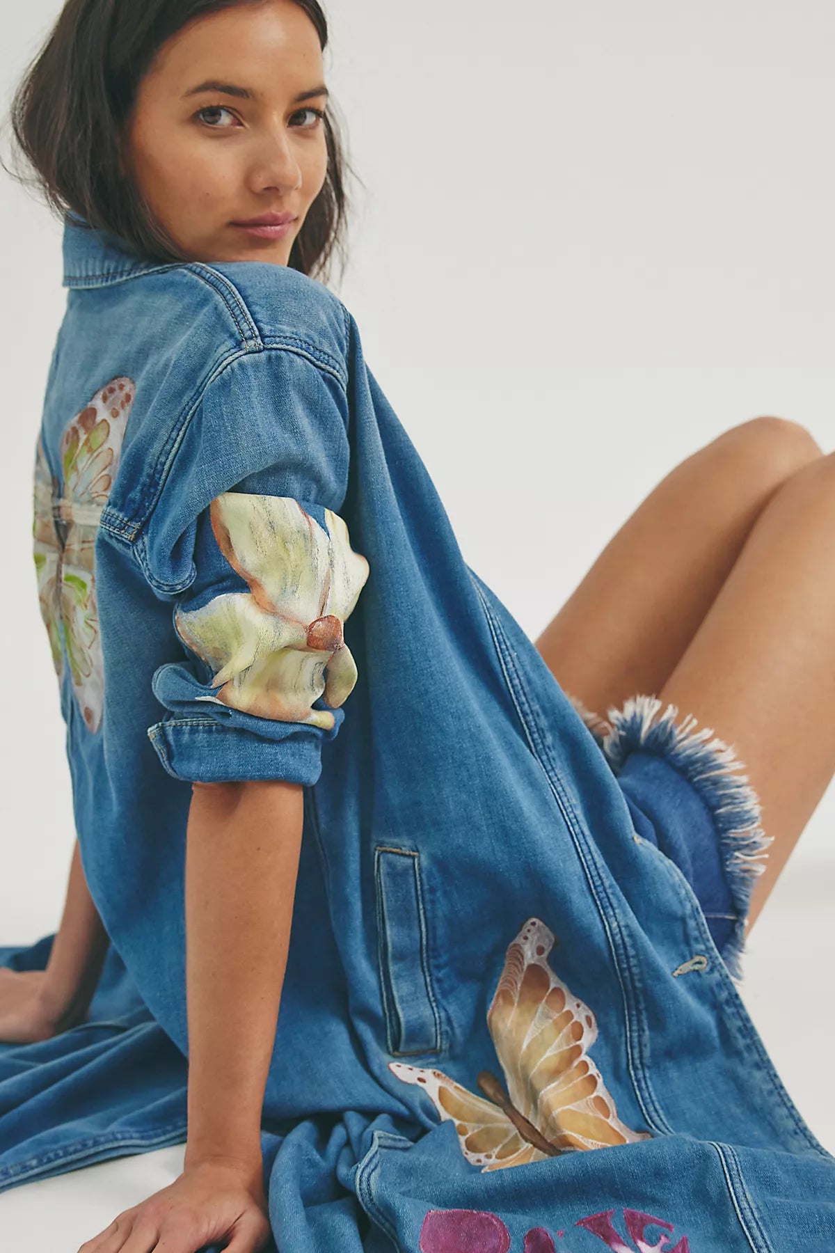 FP X Juliet Johnstone Hand-Painted Monique Denim Duster