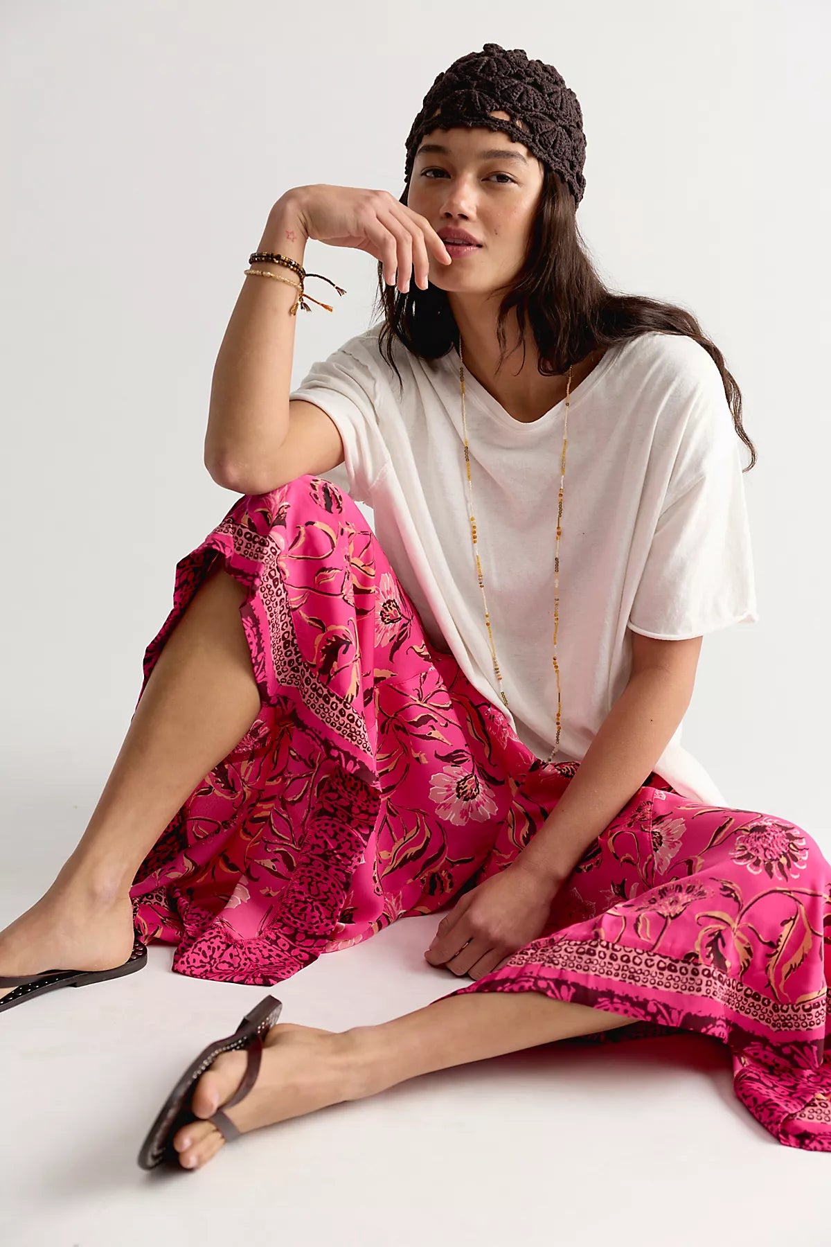 Sweet Reaction Pull-On Wide-Leg Crop Pants