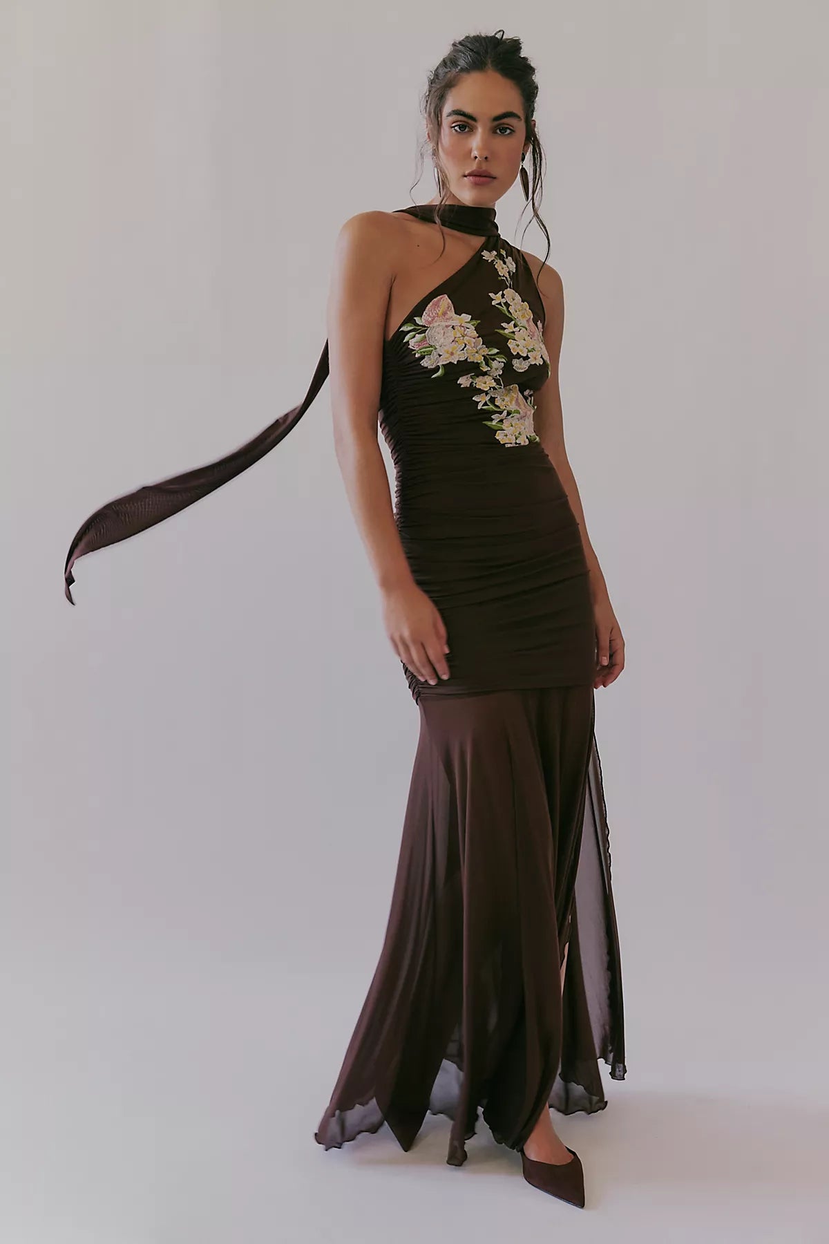 Saemdi Embroidered One Shoulder Dress