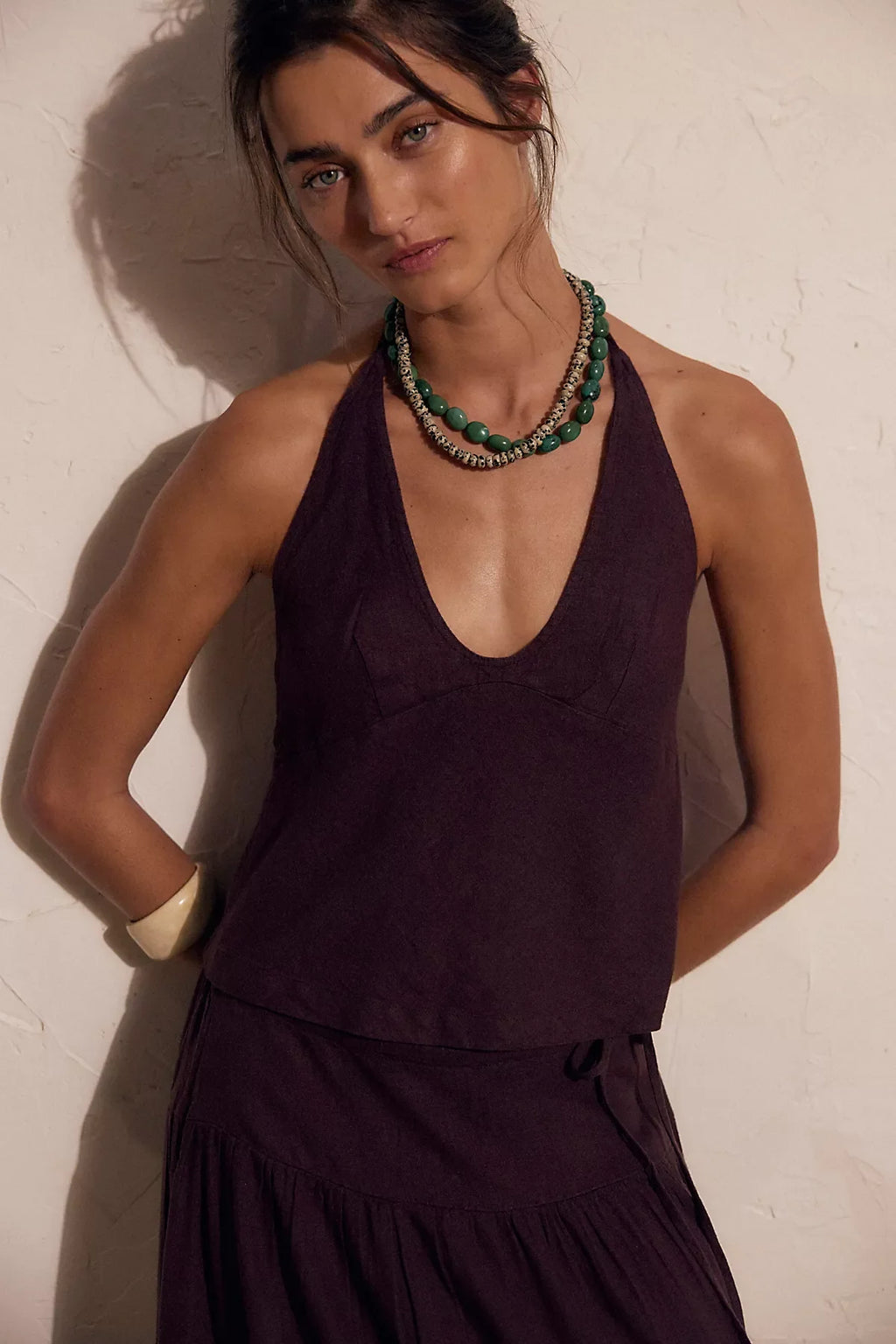 Sandshell Linen Skirt Set