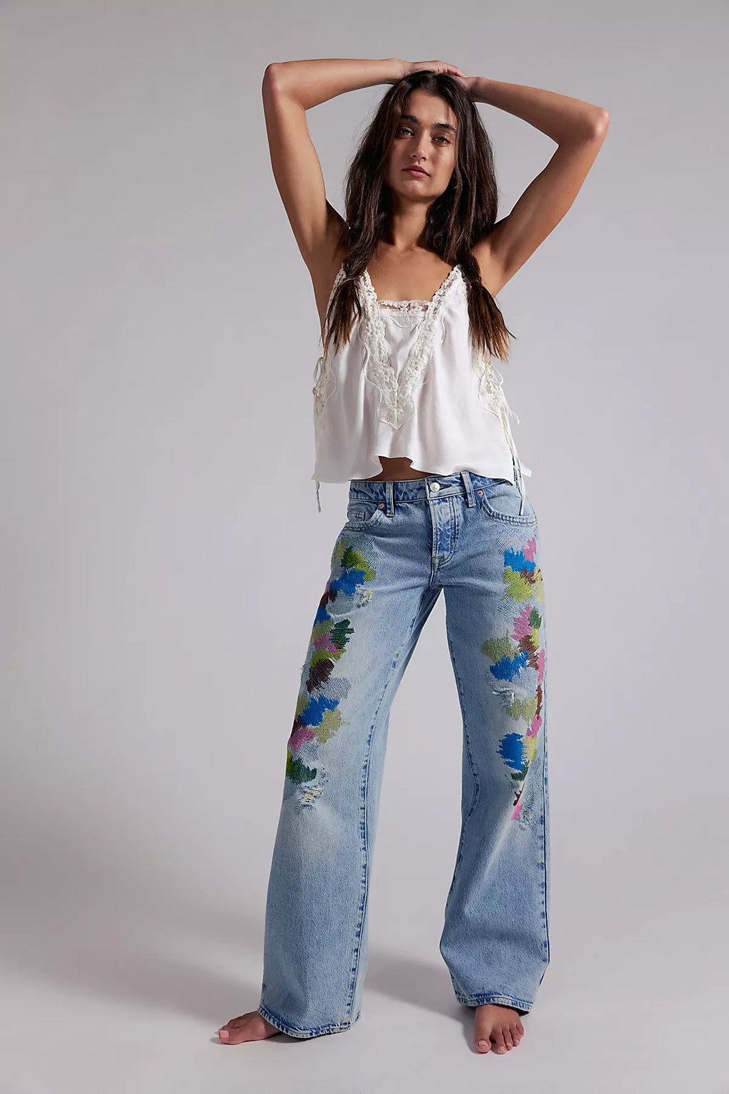 We The Free Tennessee Low-Rise Embroidered Boyfriend Jeans