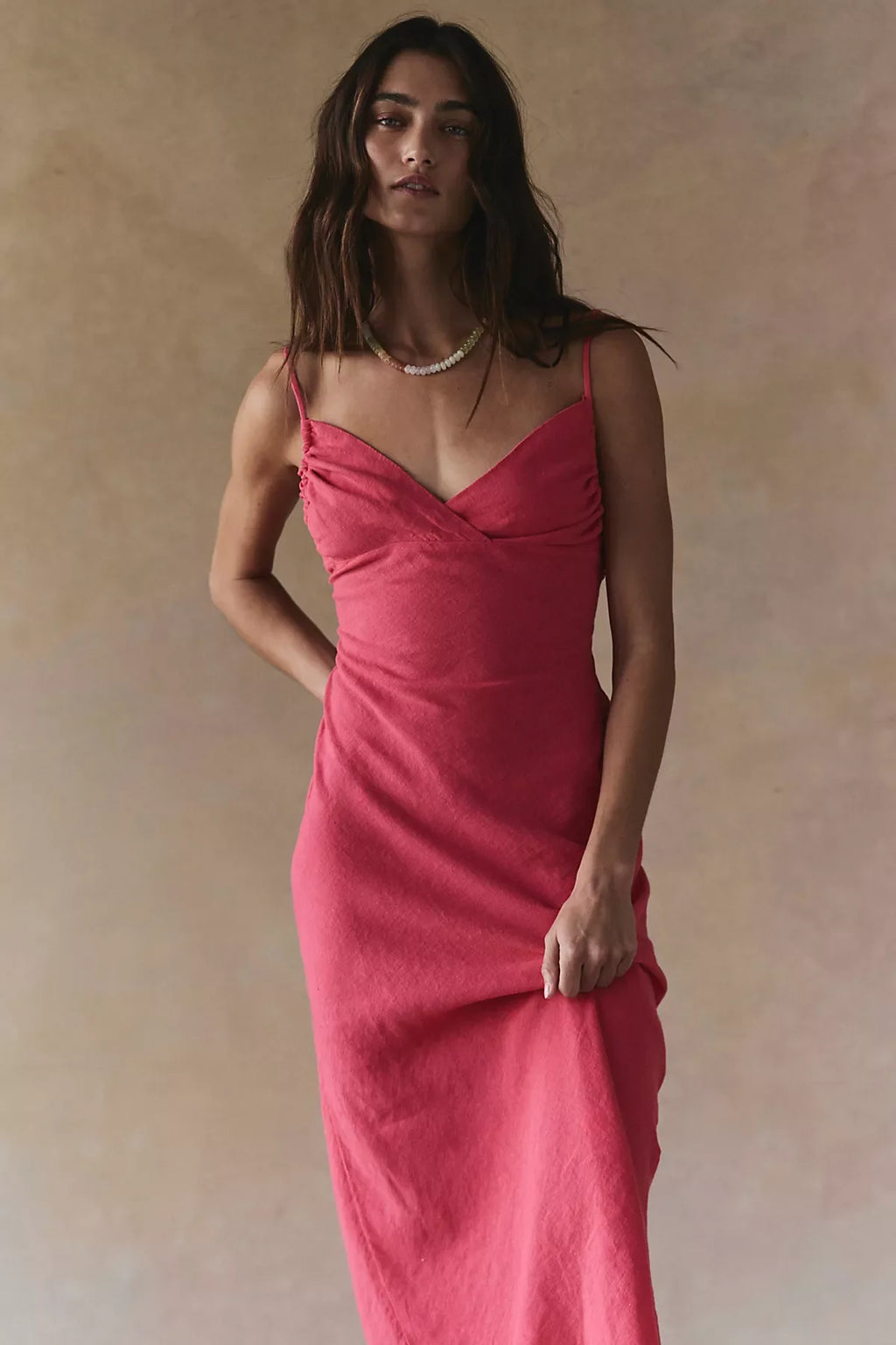 Sandshell Linen Omnia Midi Slip Dress