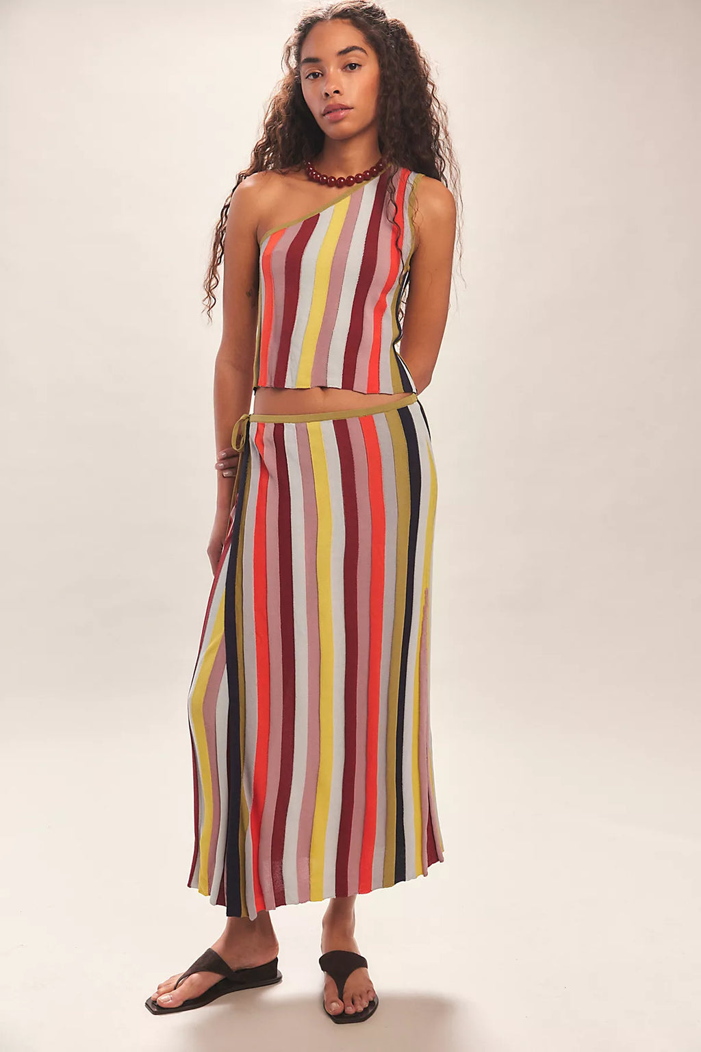 THIRD FORM Rhythm Knit One Shoulder Midi Skirt Set