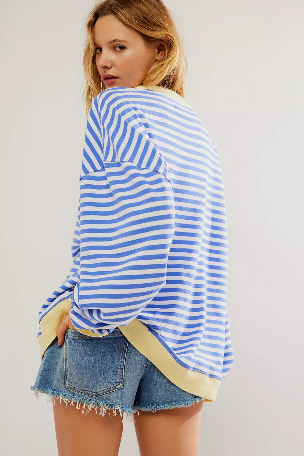 We The Free Classic Striped Oversized Crewneck