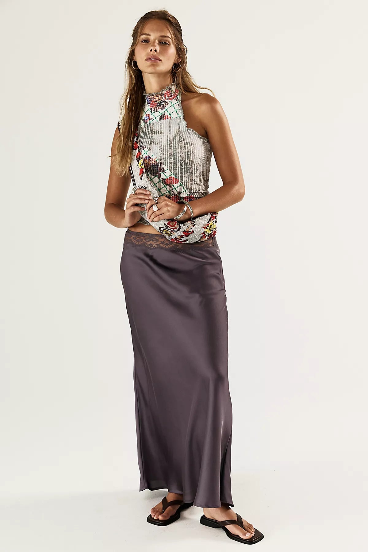 Luna Del Pinal Stretch Weave Halter Top