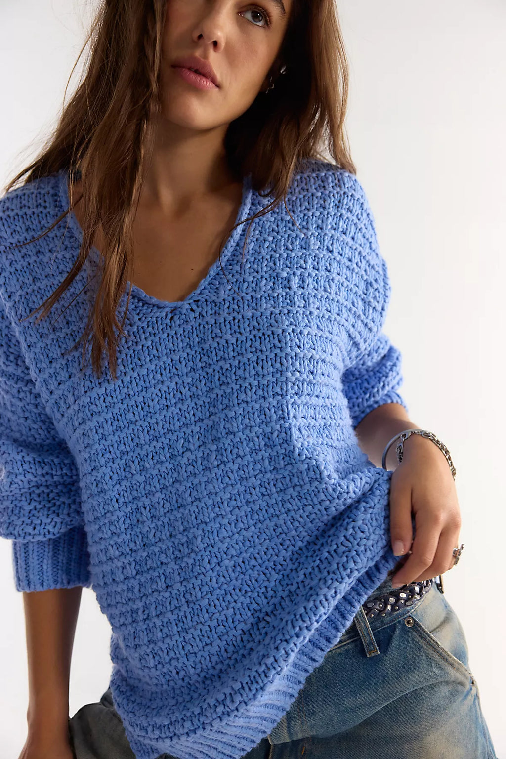 Opal Textured V-Neck Pullover