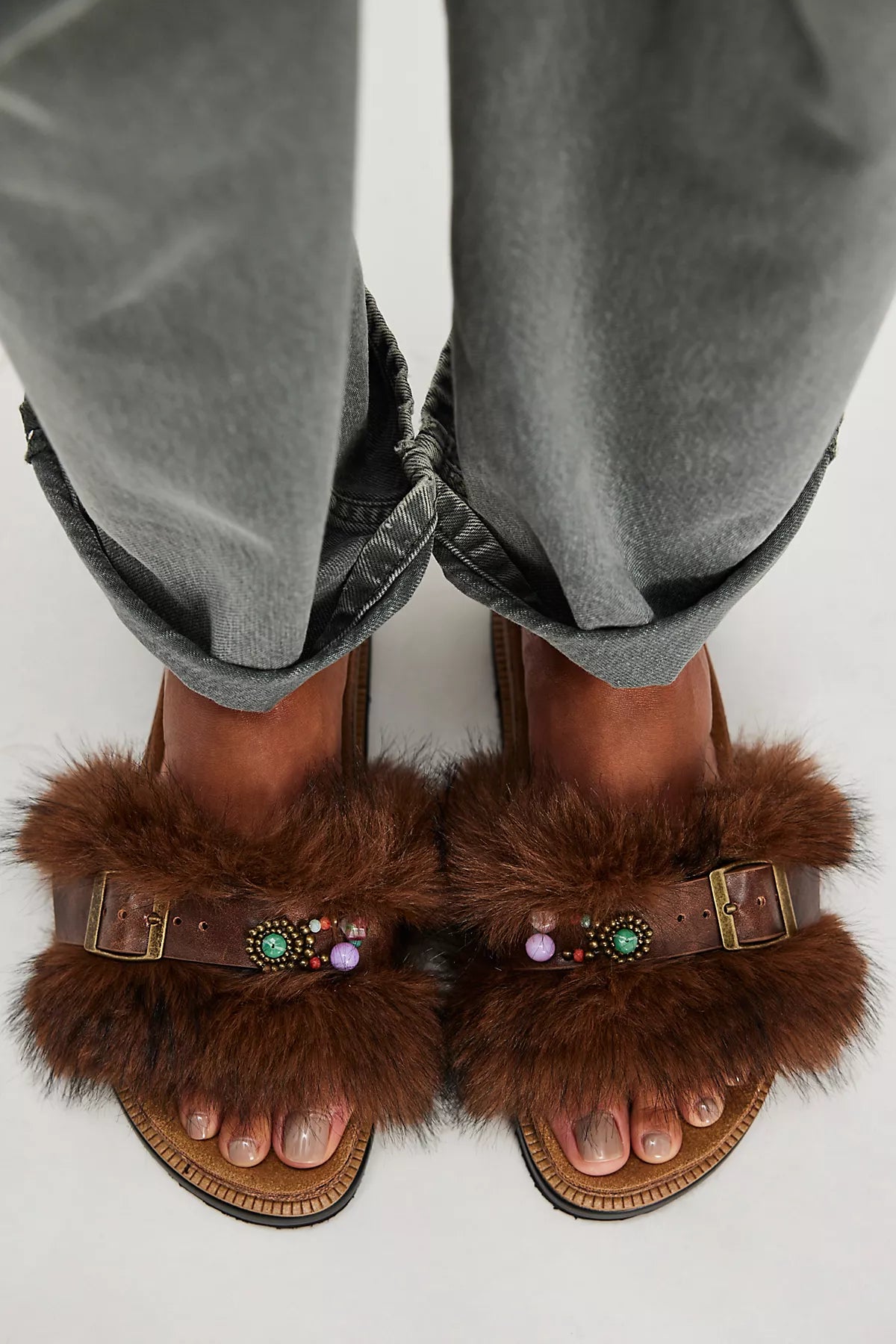Frankie Faux Fur Slide Sandals