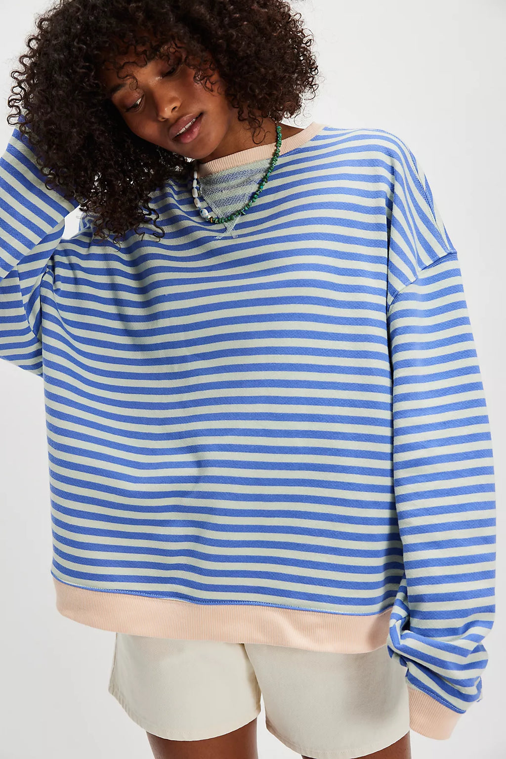 We The Free Classic Striped Oversized Crewneck