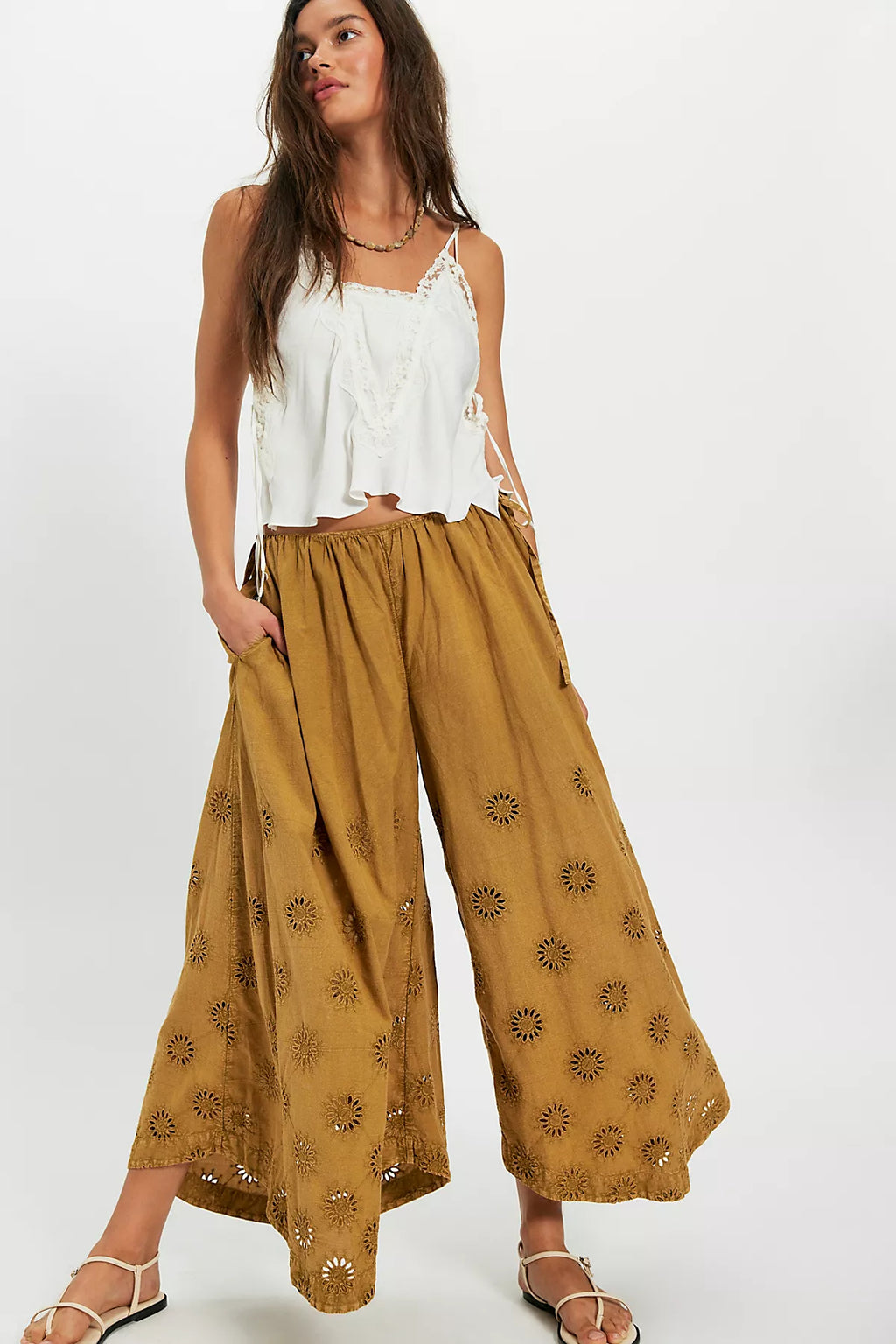 Sweet Serenade Pull-On Wide-Leg Pants