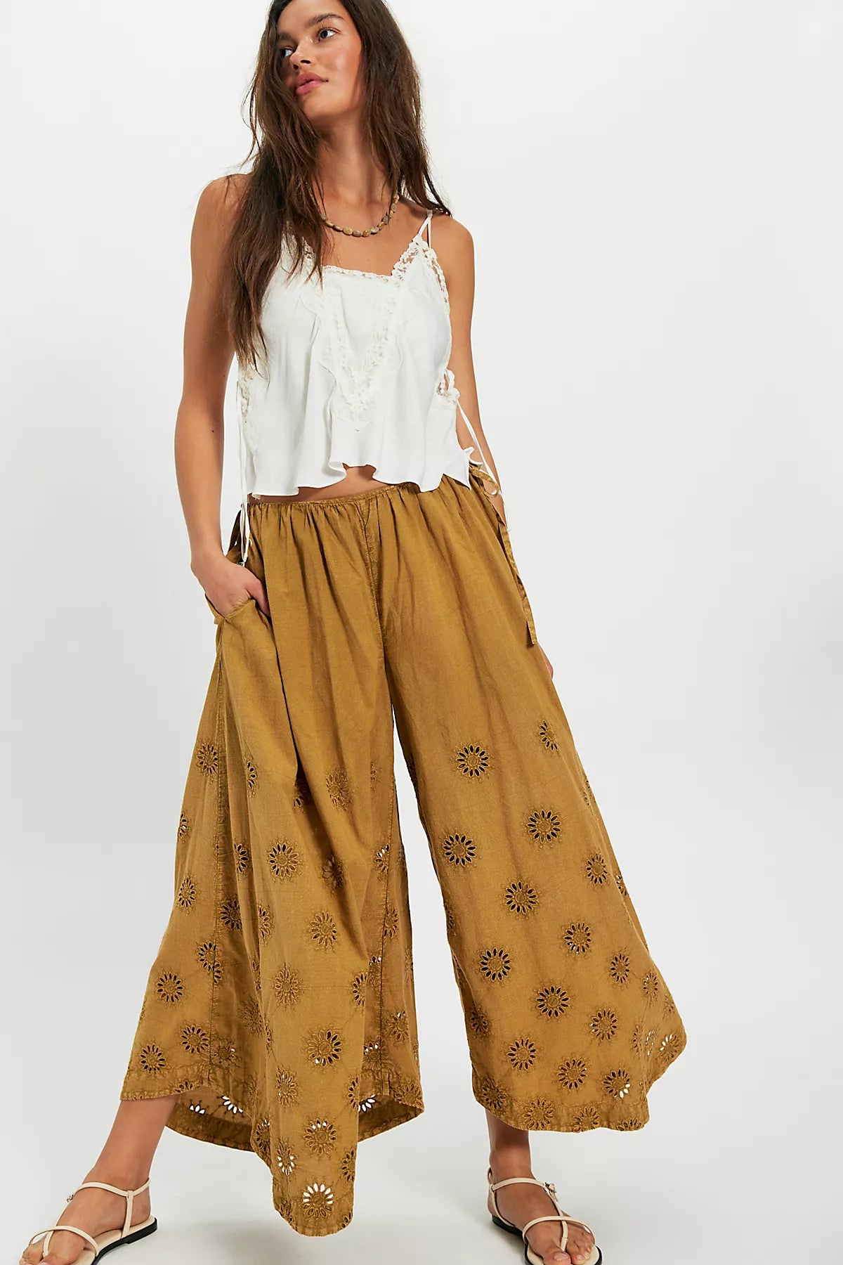 Sweet Serenade Pull-On Wide-Leg Pants