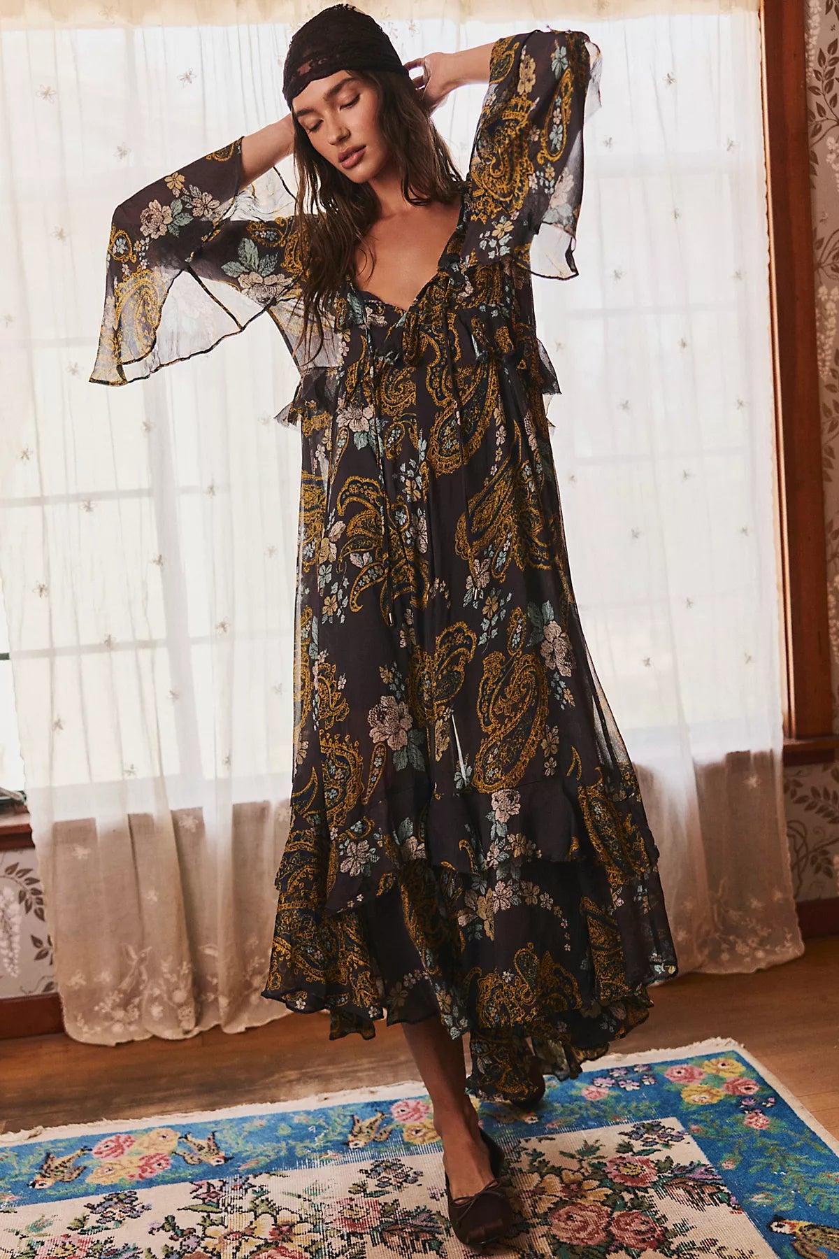 Paisley Petals Maxi Dress