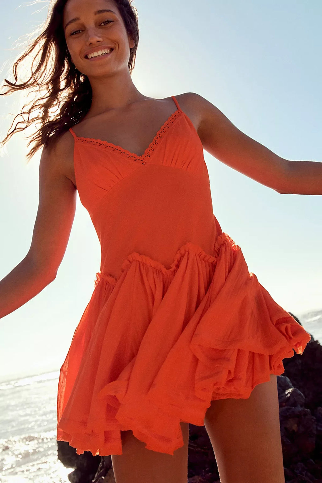 Twirly Girly Solid Cotton Mini Dress