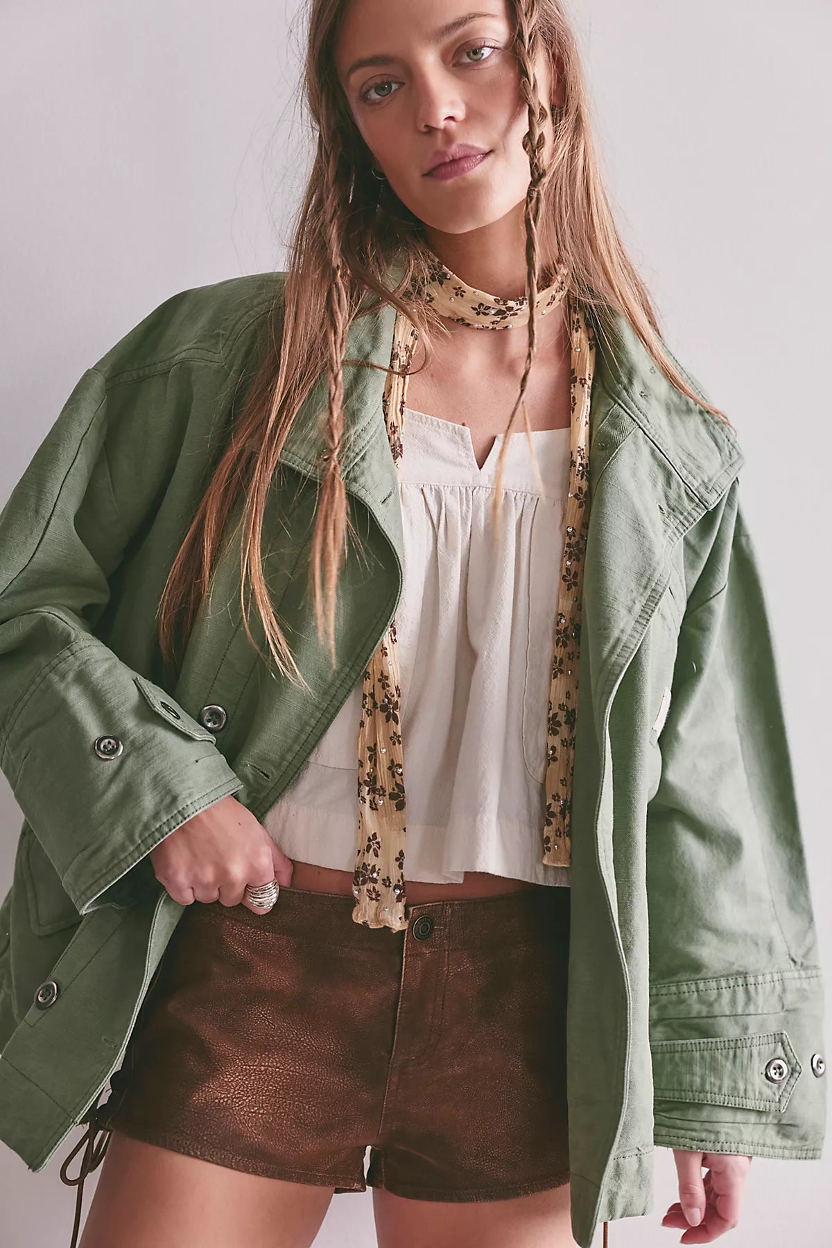 We The Free Collins Washed Canvas Funnel-Neck Jacket