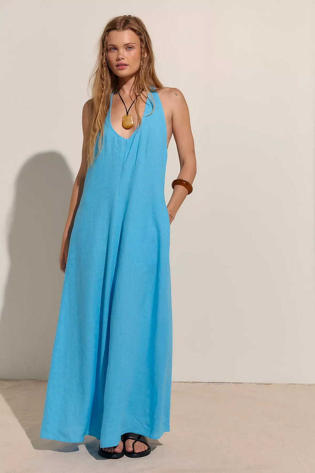 Sandshell Linen Easy Does It Maxi Dress