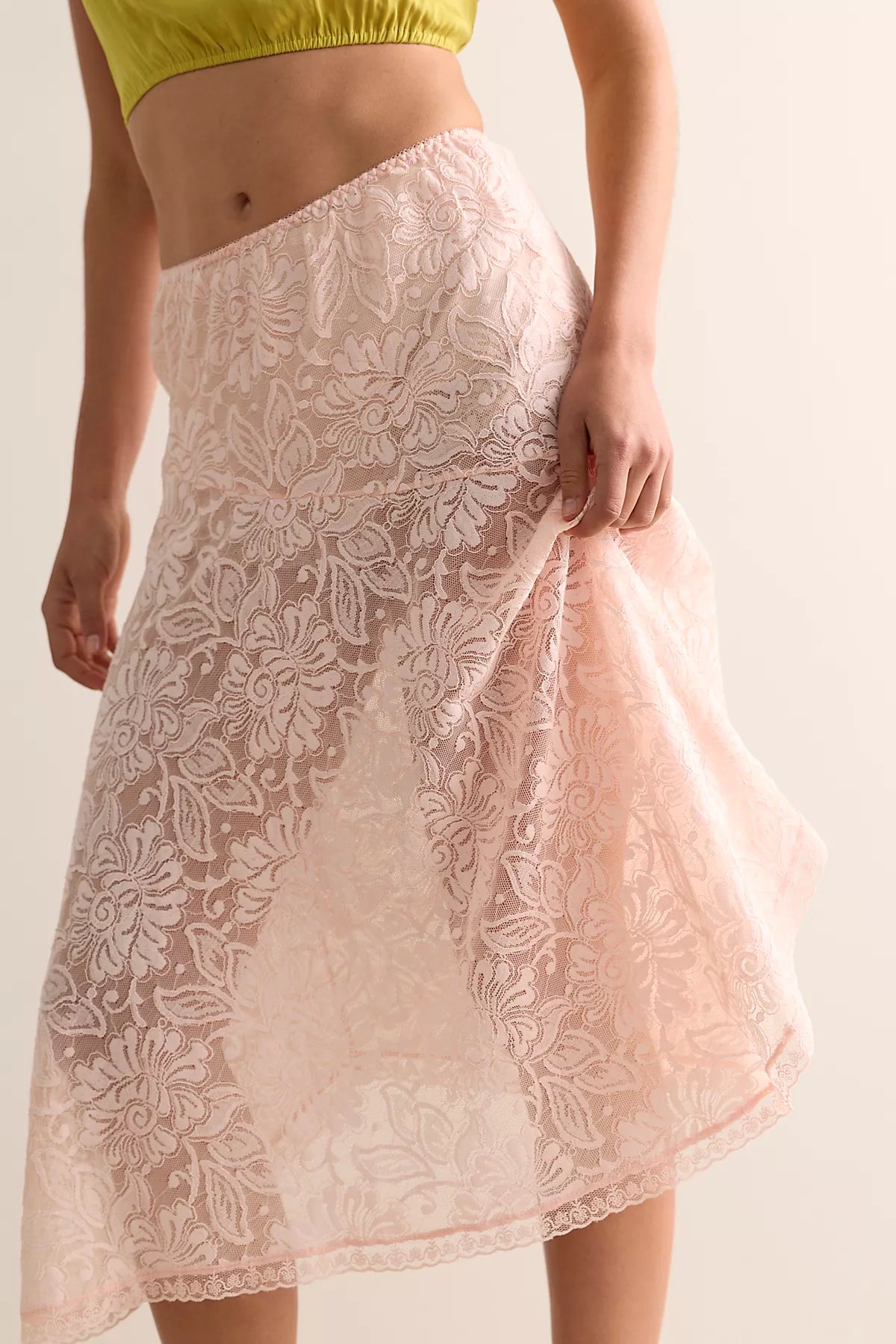 Sheer Emotion Midi Slip Skirt