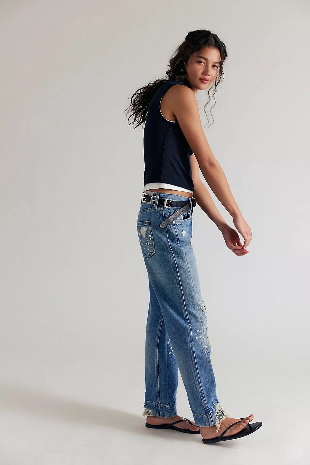 Tricia Fix Stick Around Studded Bandana Jeans