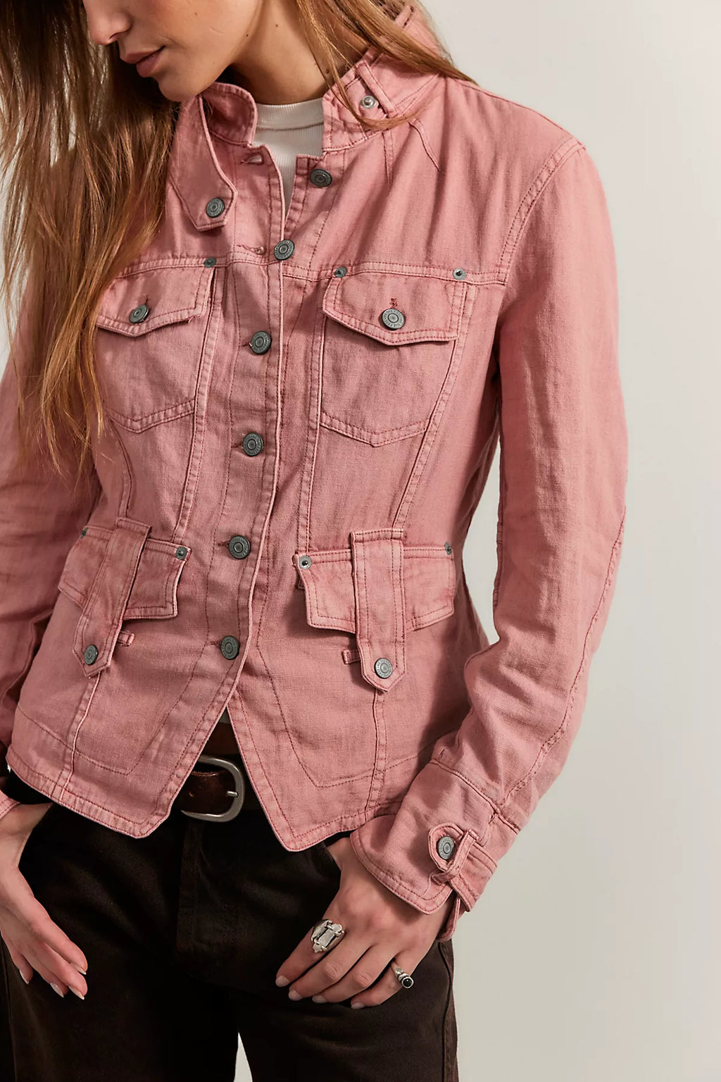 We The Free Laurie Washed Cotton-Linen Jacket