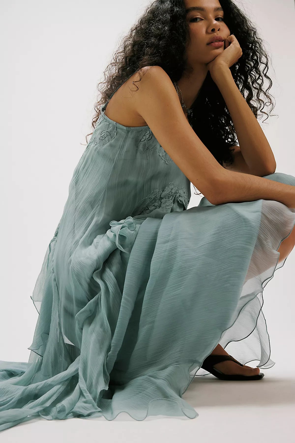 Nigel Preston Floating Angel Chiffon Maxi Dress