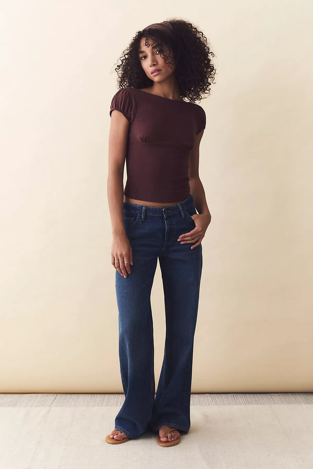 End Game Pointelle Puff Baby Tee