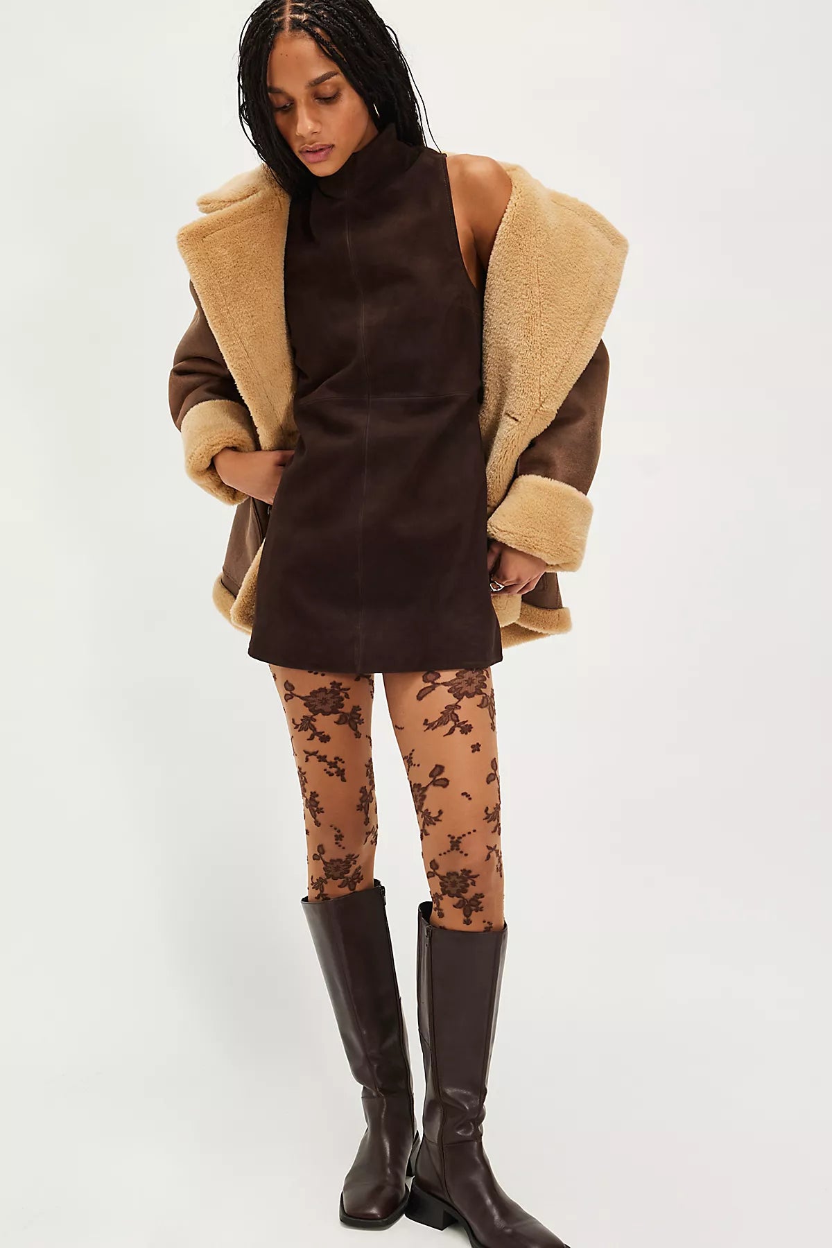 SEROYA Carina Suede Mini Dress