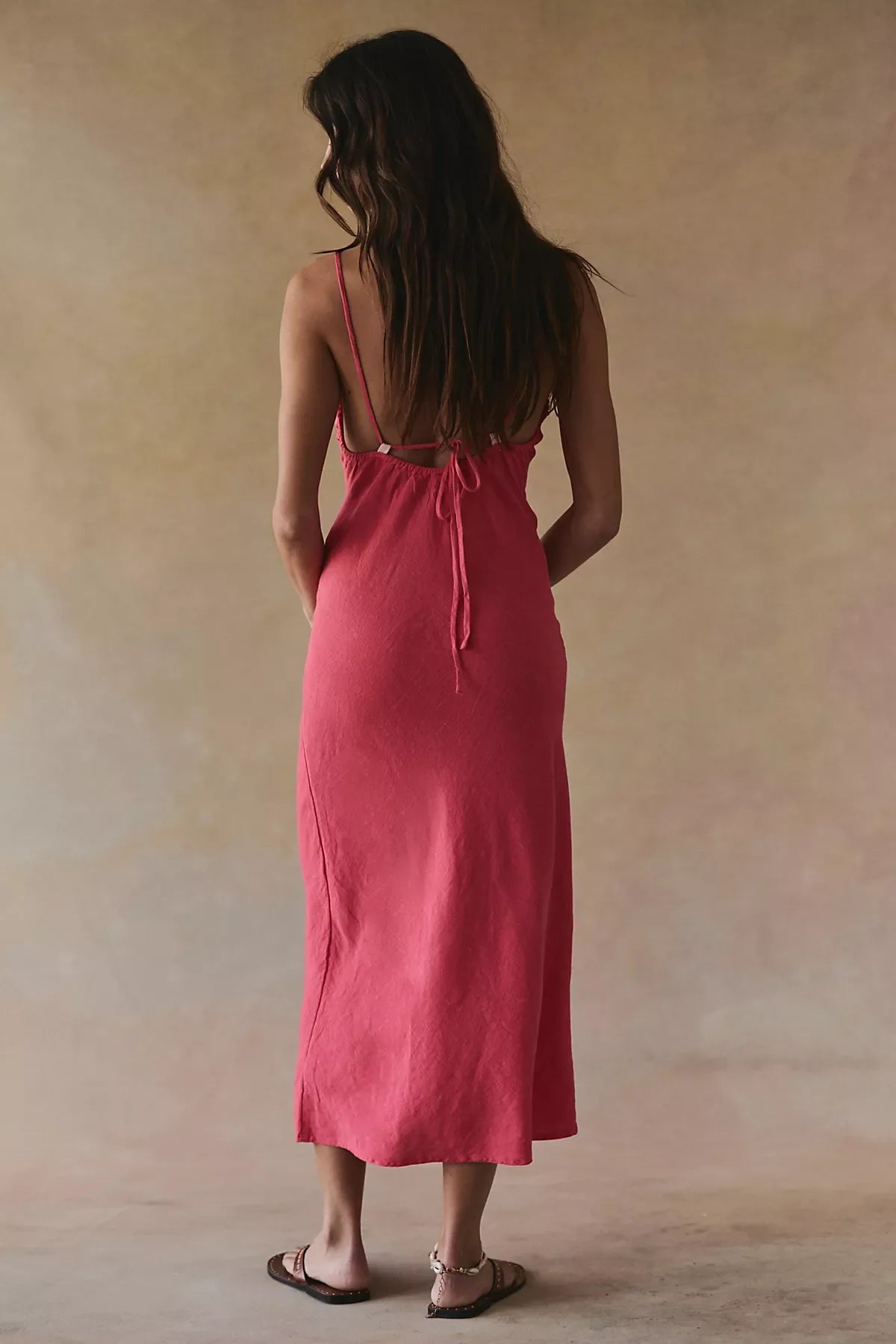 Sandshell Linen Omnia Midi Slip Dress