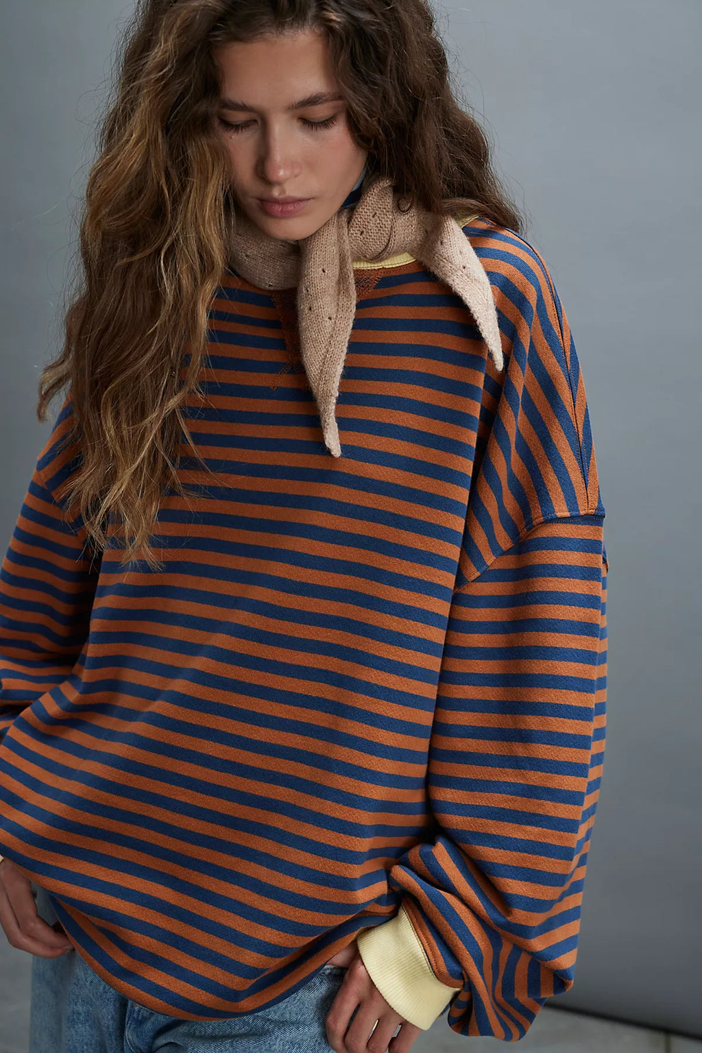 We The Free Classic Striped Oversized Crewneck