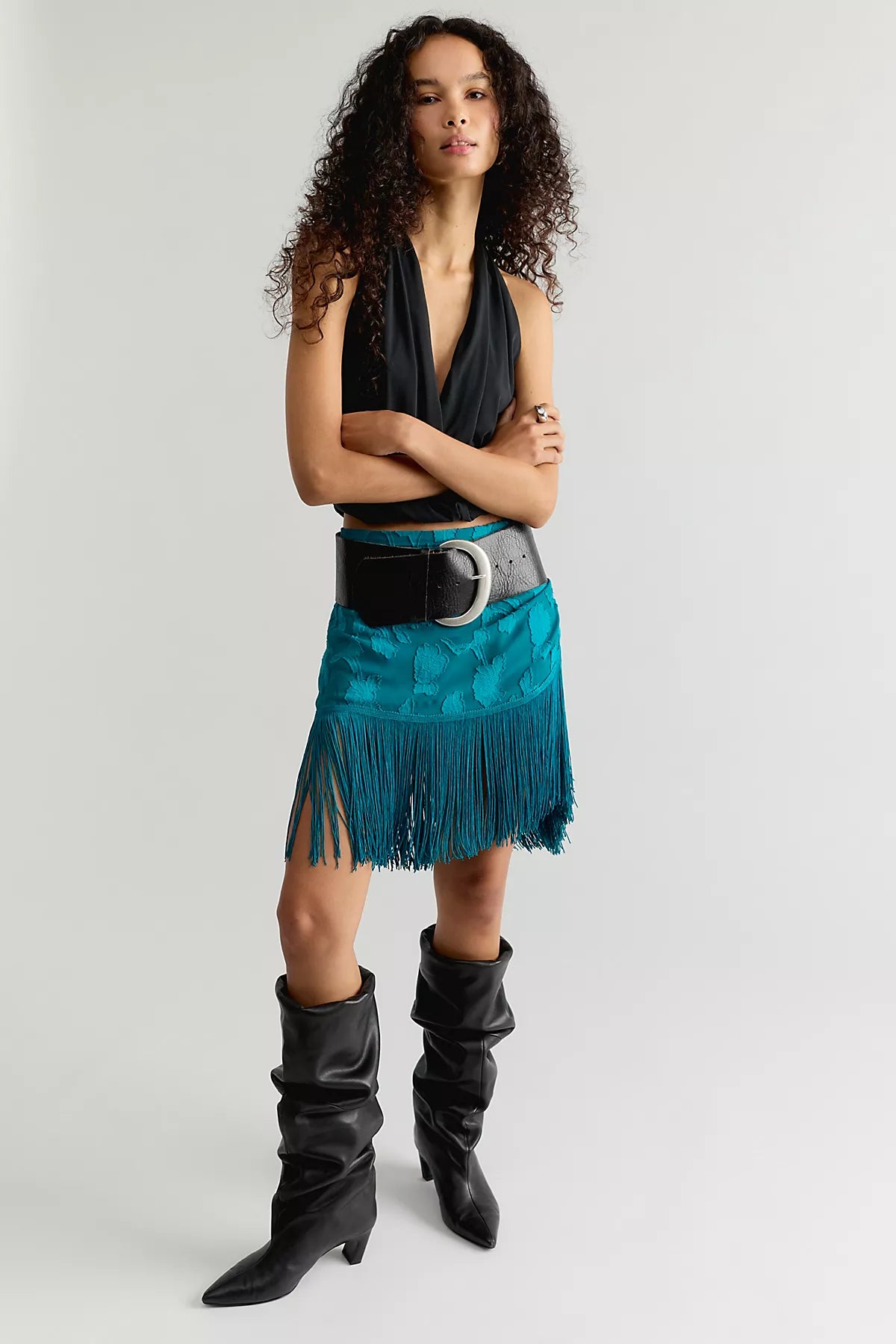 Nigel Preston Micro Mini Fringe Skirt