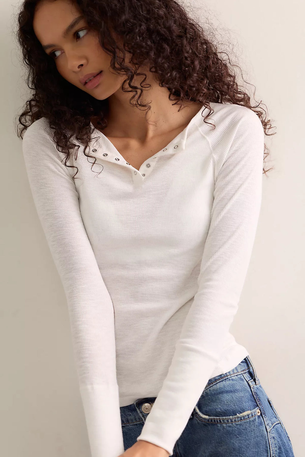 Keeping It Light Ribbed Henley
