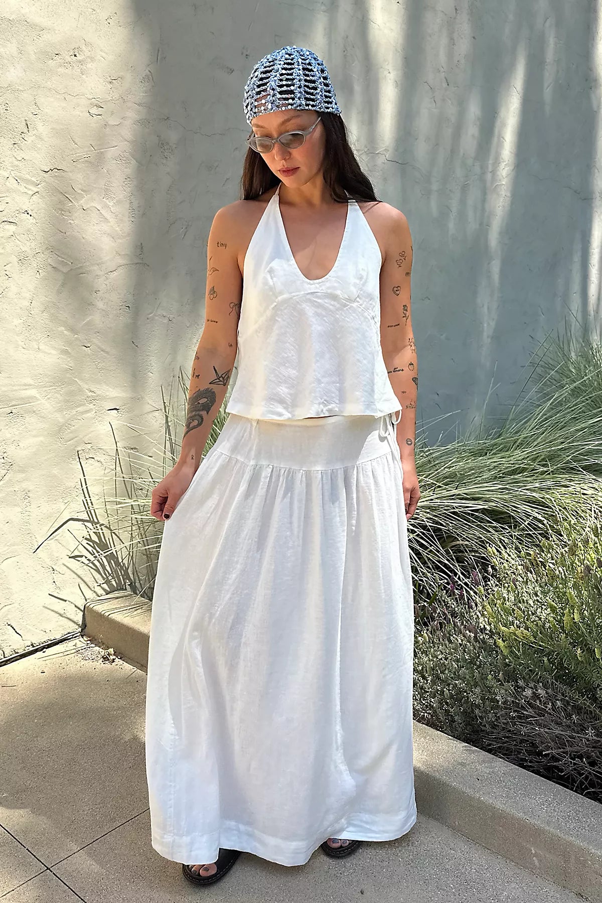 Sandshell Linen Skirt Set