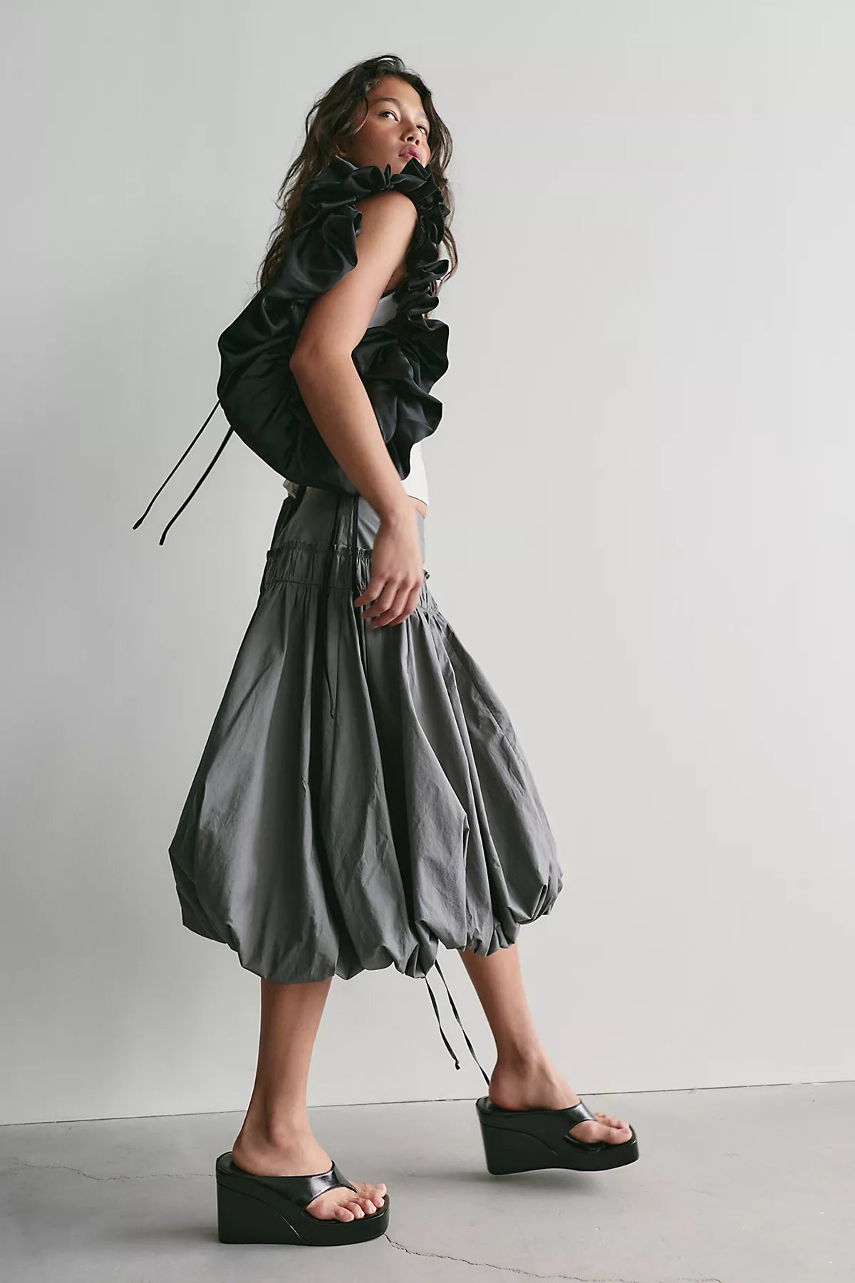 Sea Salt Midi Bubble Skirt