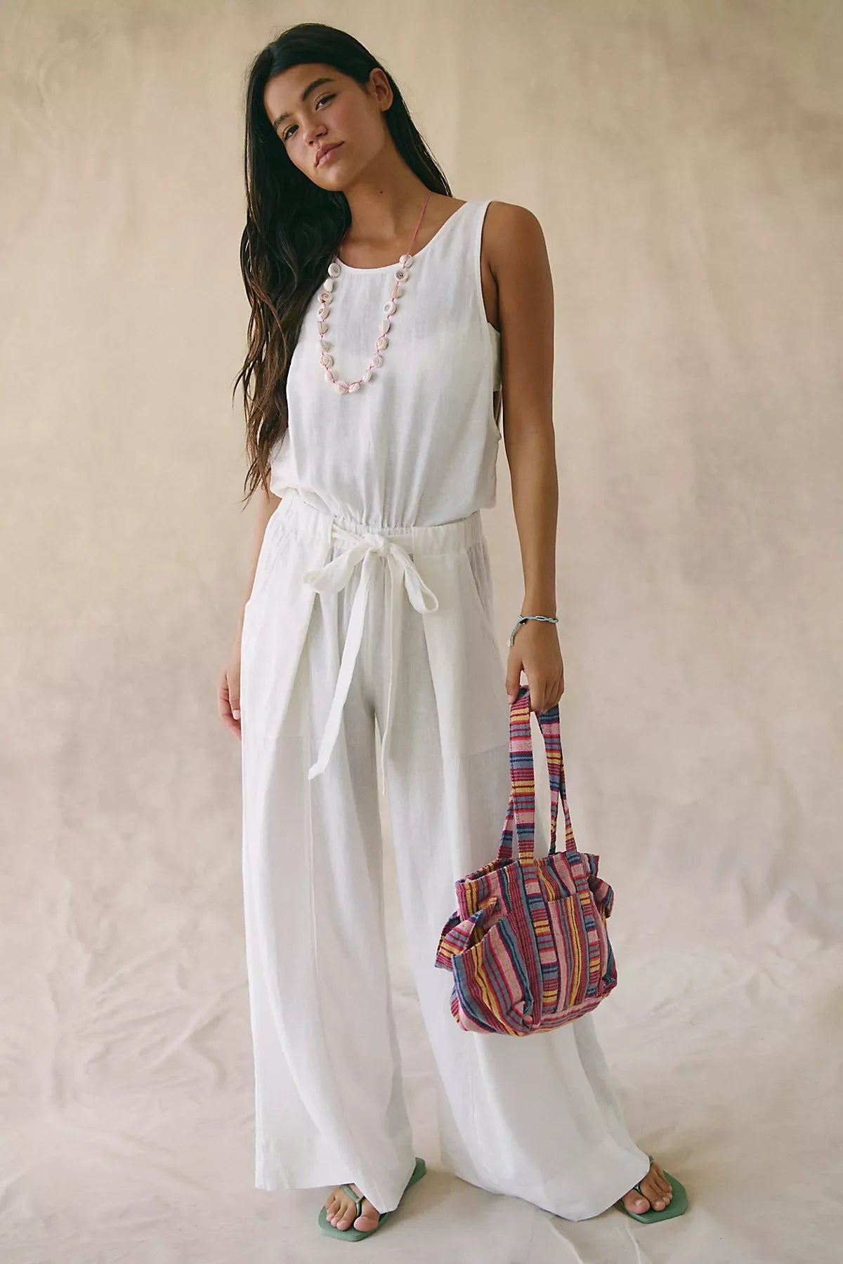 Sandshell Linen Linden One-Piece Jumpsuit