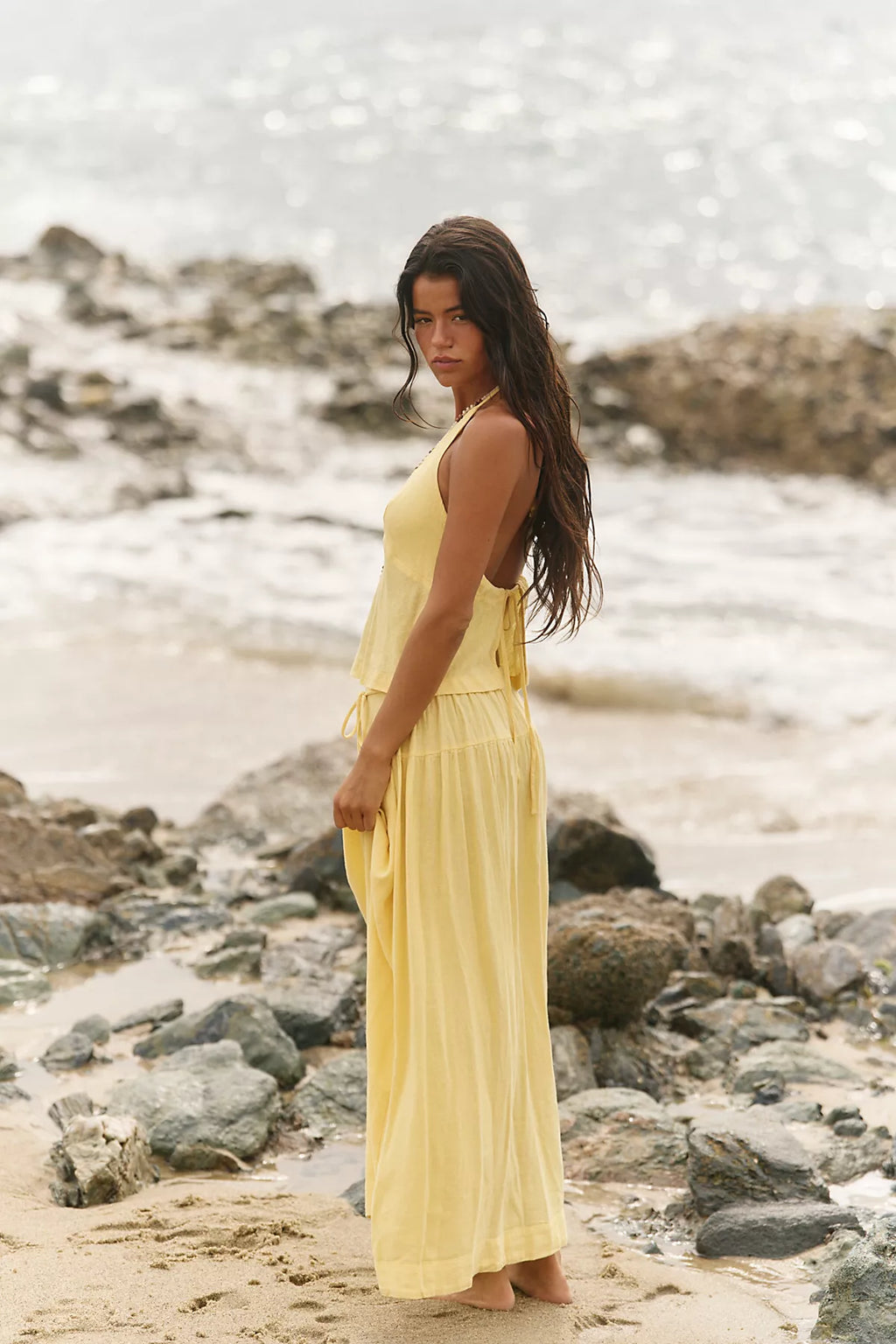 Sandshell Linen Skirt Set