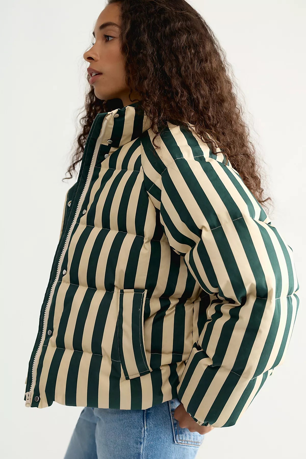 The Tiny Big Sister Striped Puffer Jacket