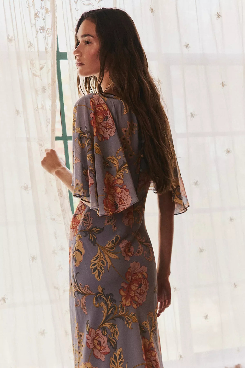 Swan Song Printed Midi Dress