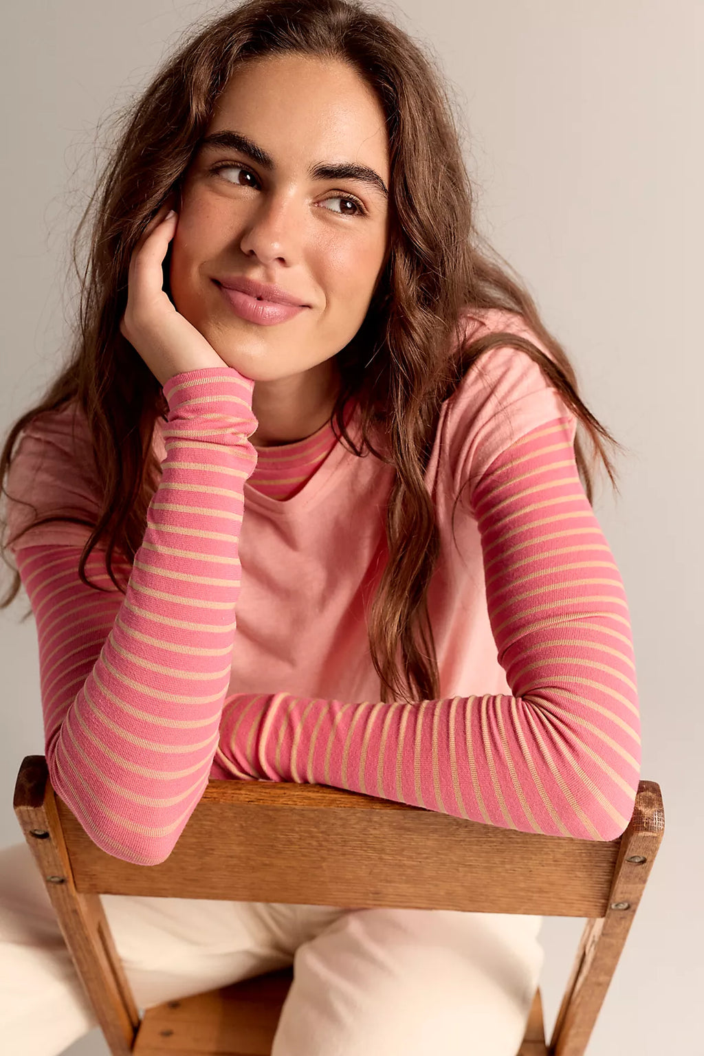 Just Enough Stripe Crew Neck Long Sleeve