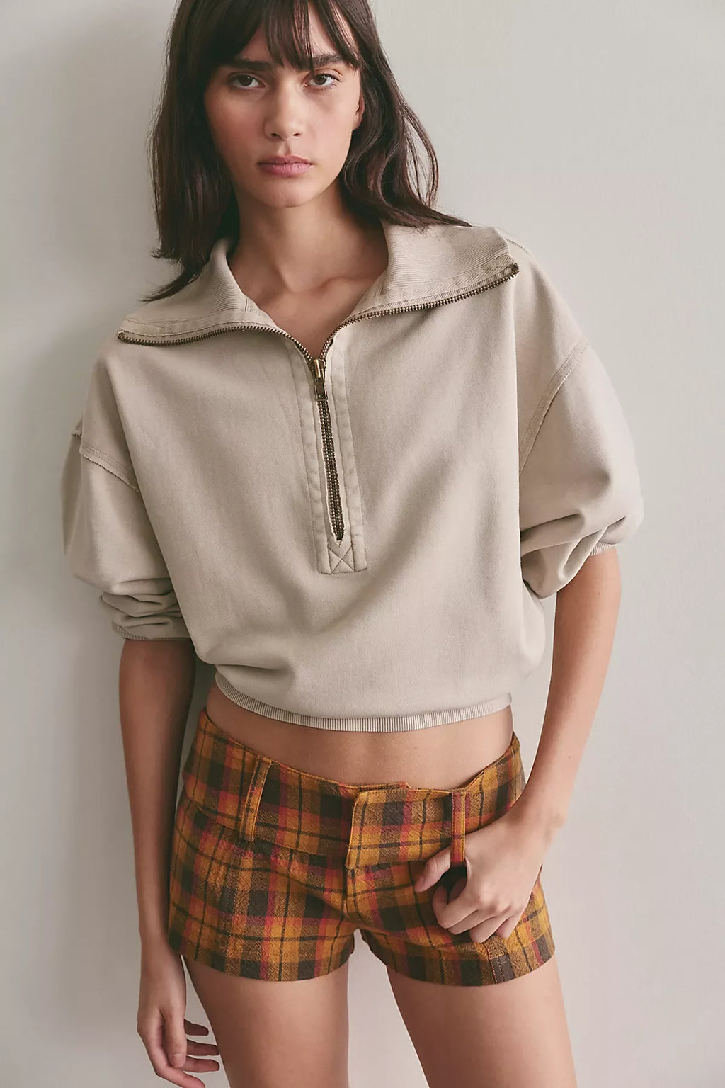 Ana Plaid Micro Shorts