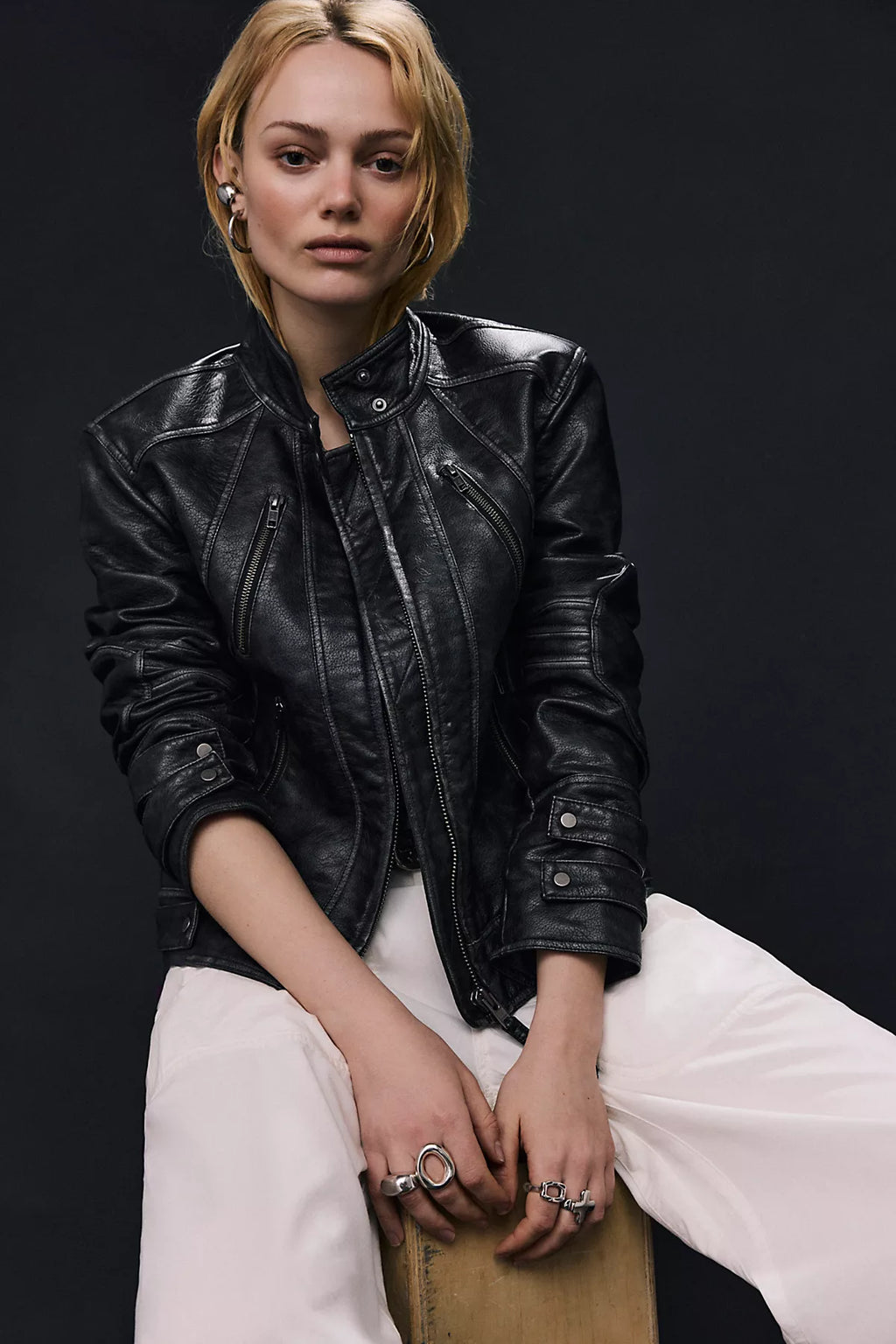 We The Free Jesse Vegan Leather Moto Jacket