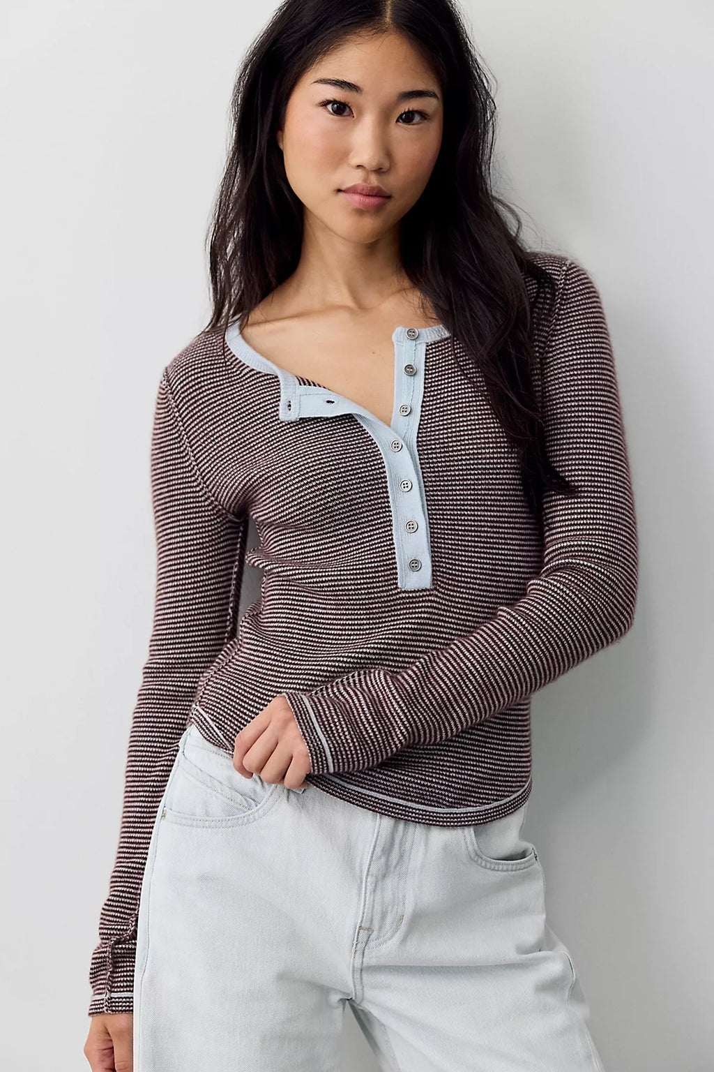 We The Free Hudson Striped Cashmere Henley