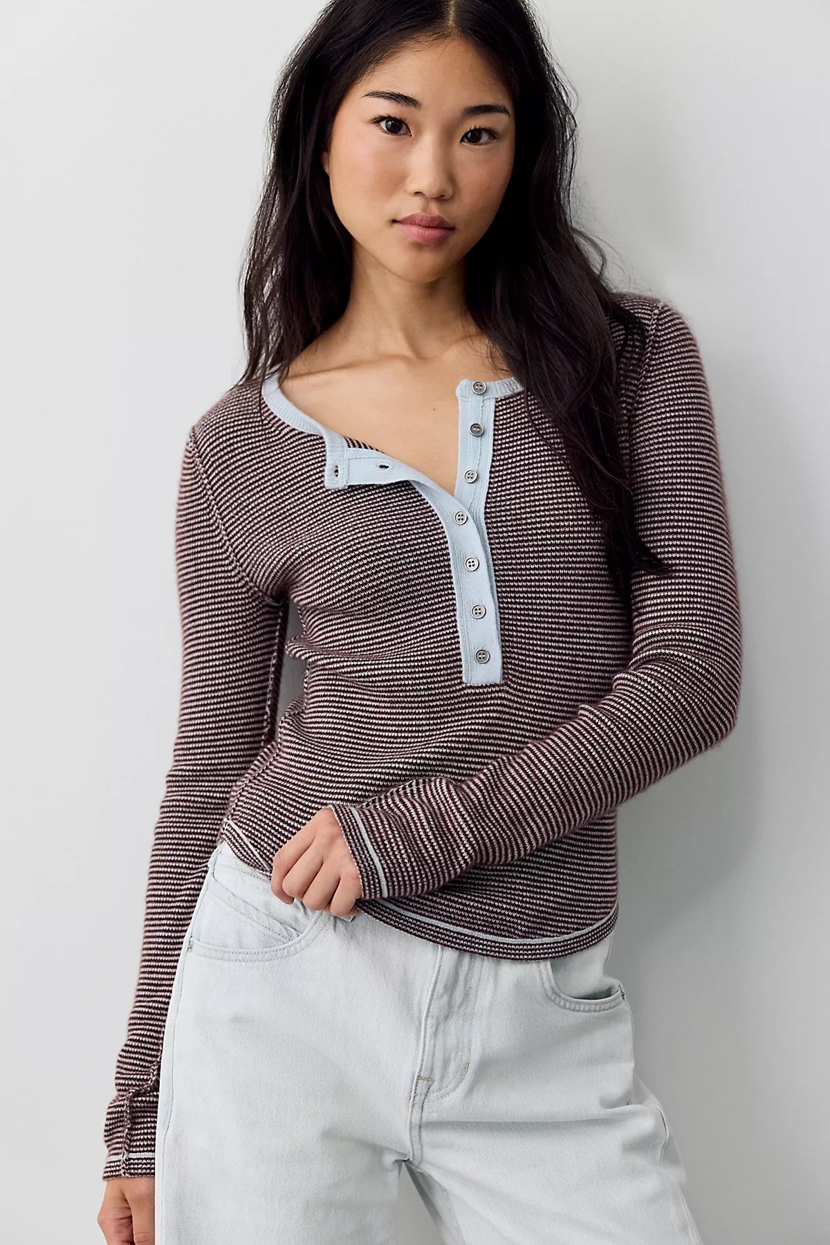 We The Free Hudson Striped Cashmere Henley