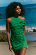 So Far Summer Stretch Linen Mini Dress