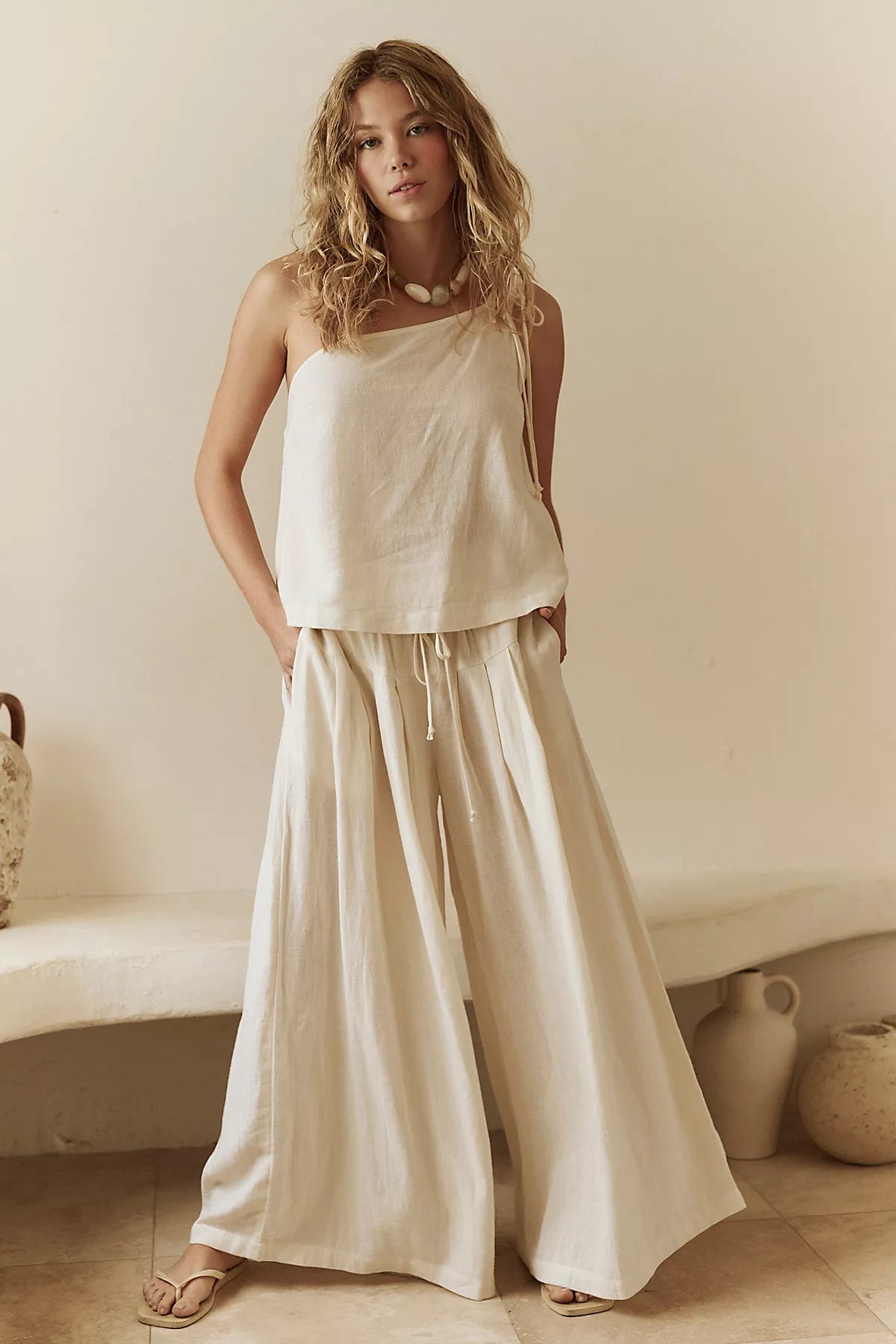 Sandshell Linen Sahara Pant Set