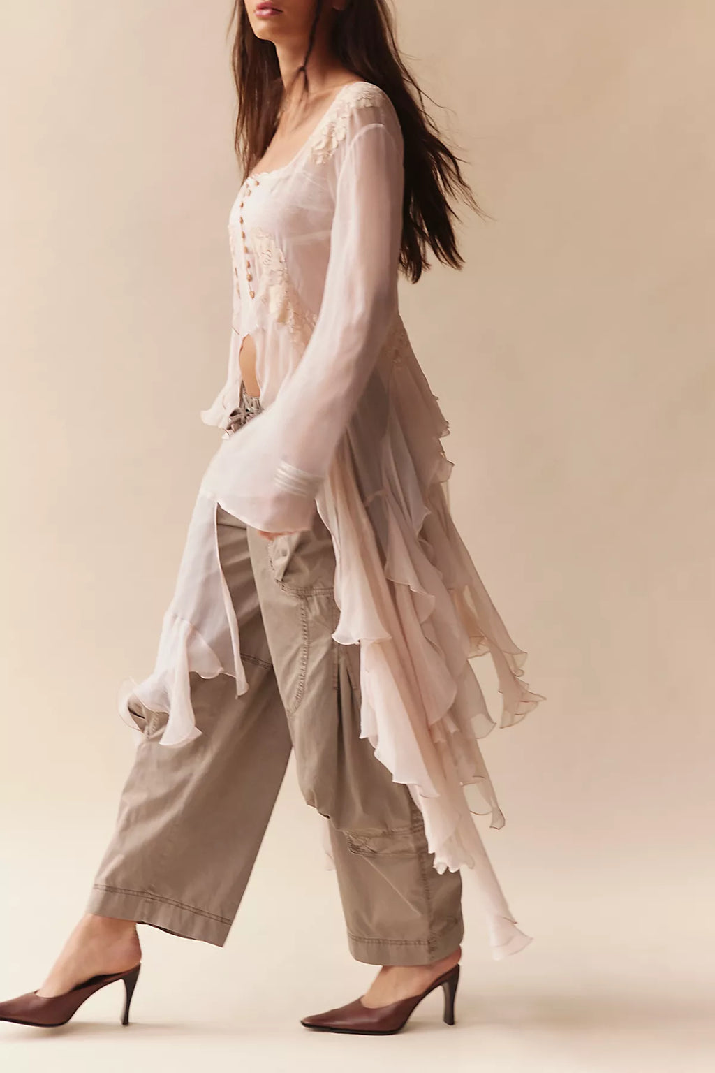 Nigel Preston Angel Chiffon Maxi Top
