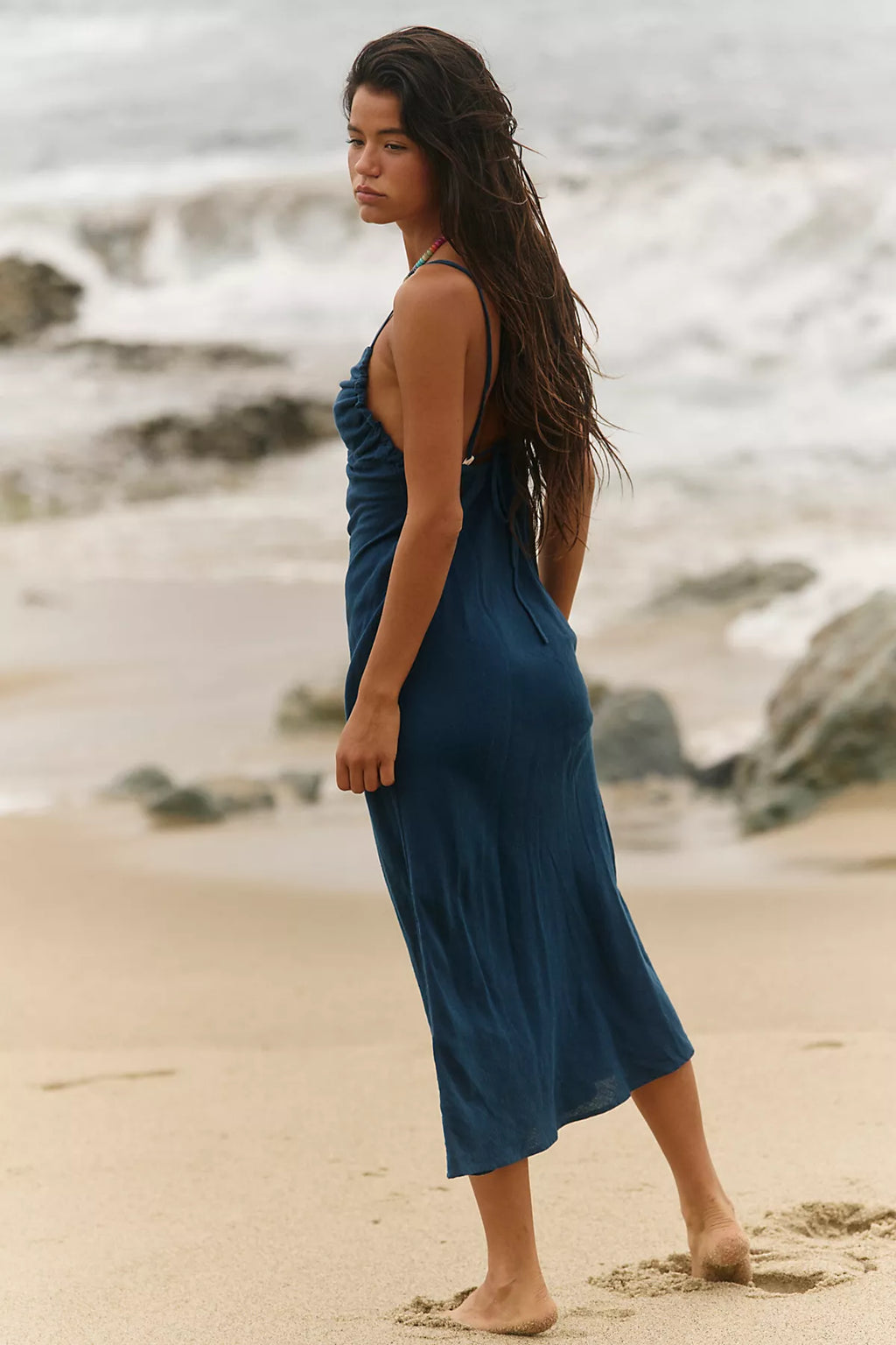 Sandshell Linen Omnia Midi Slip Dress