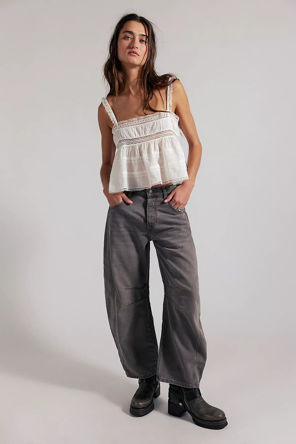 We The Free Good Luck Mid-Rise Barrel Jeans