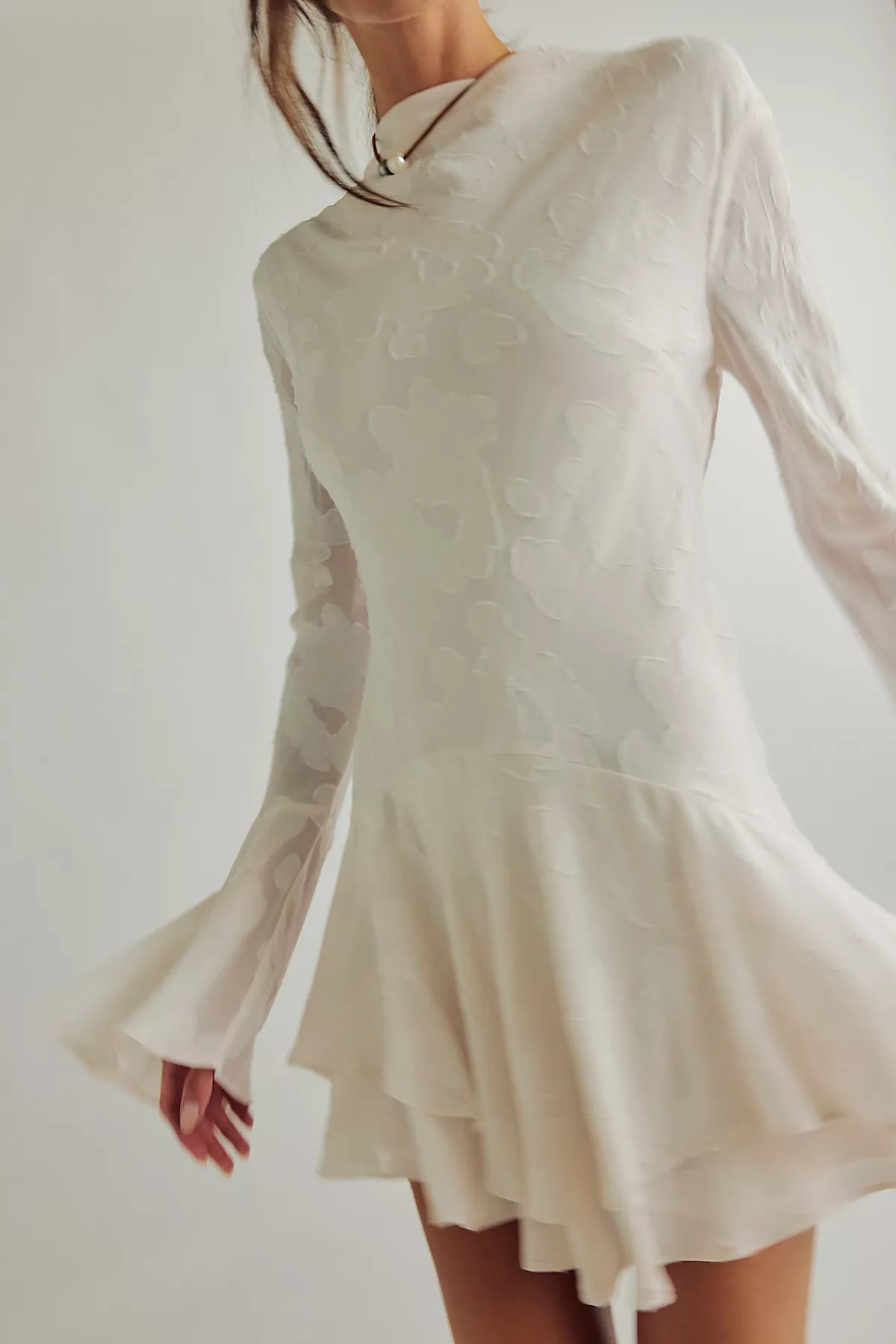 Shona Joy Bowery Long Sleeve Ruffle Mini Dress
