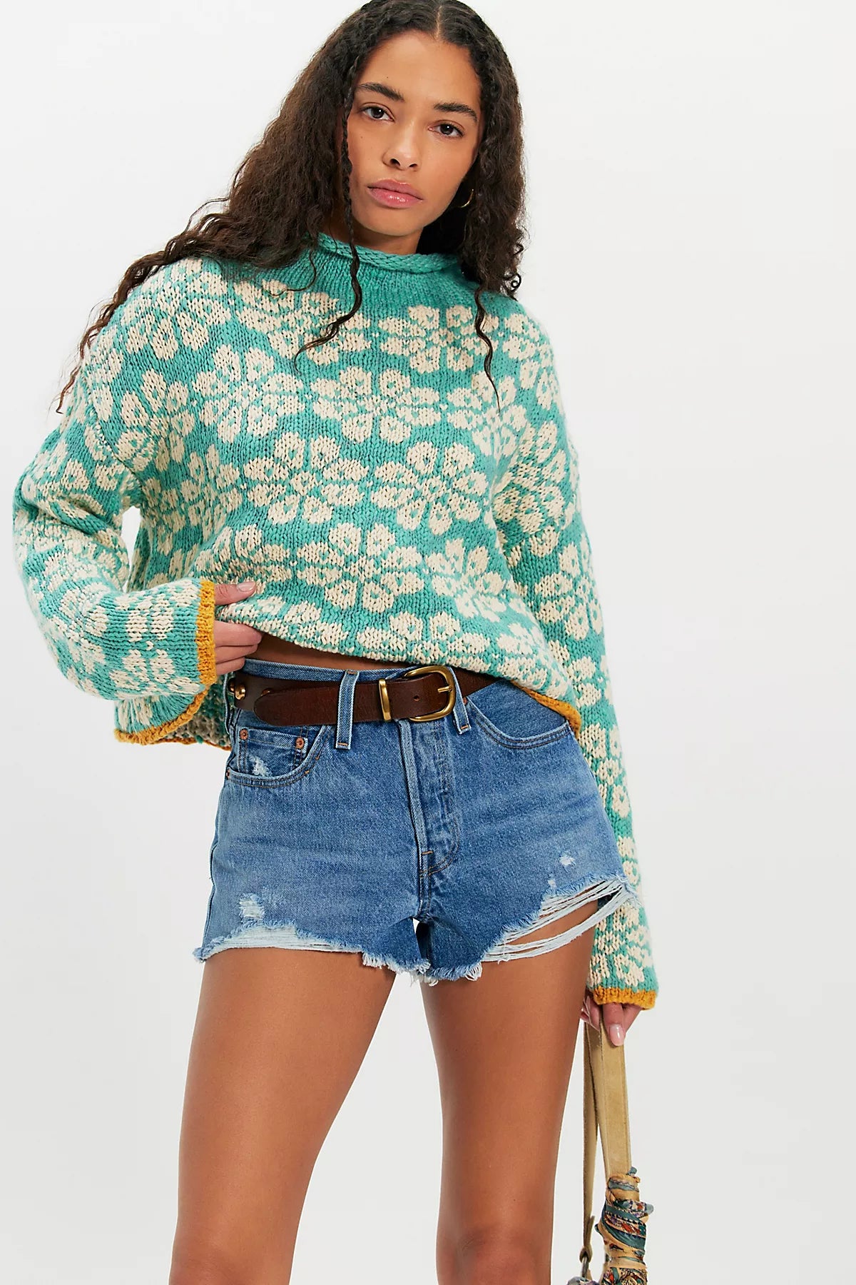 Opal Rollneck Knit Patterned Sweater