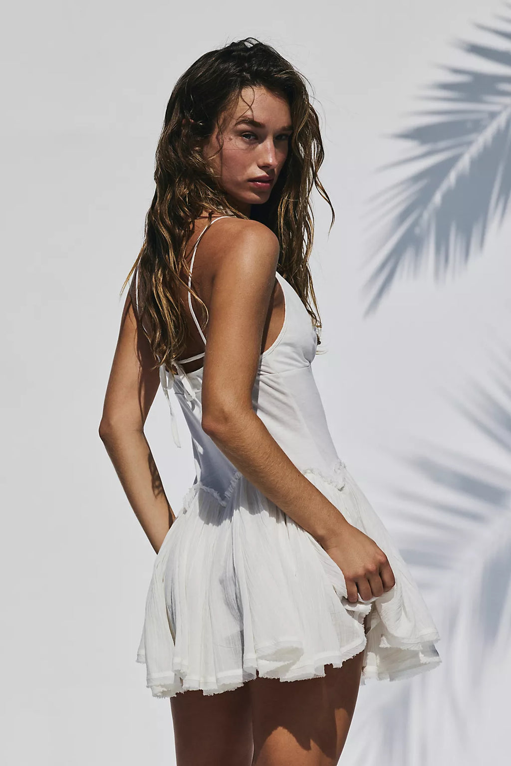 Twirly Girly Solid Cotton Mini Dress
