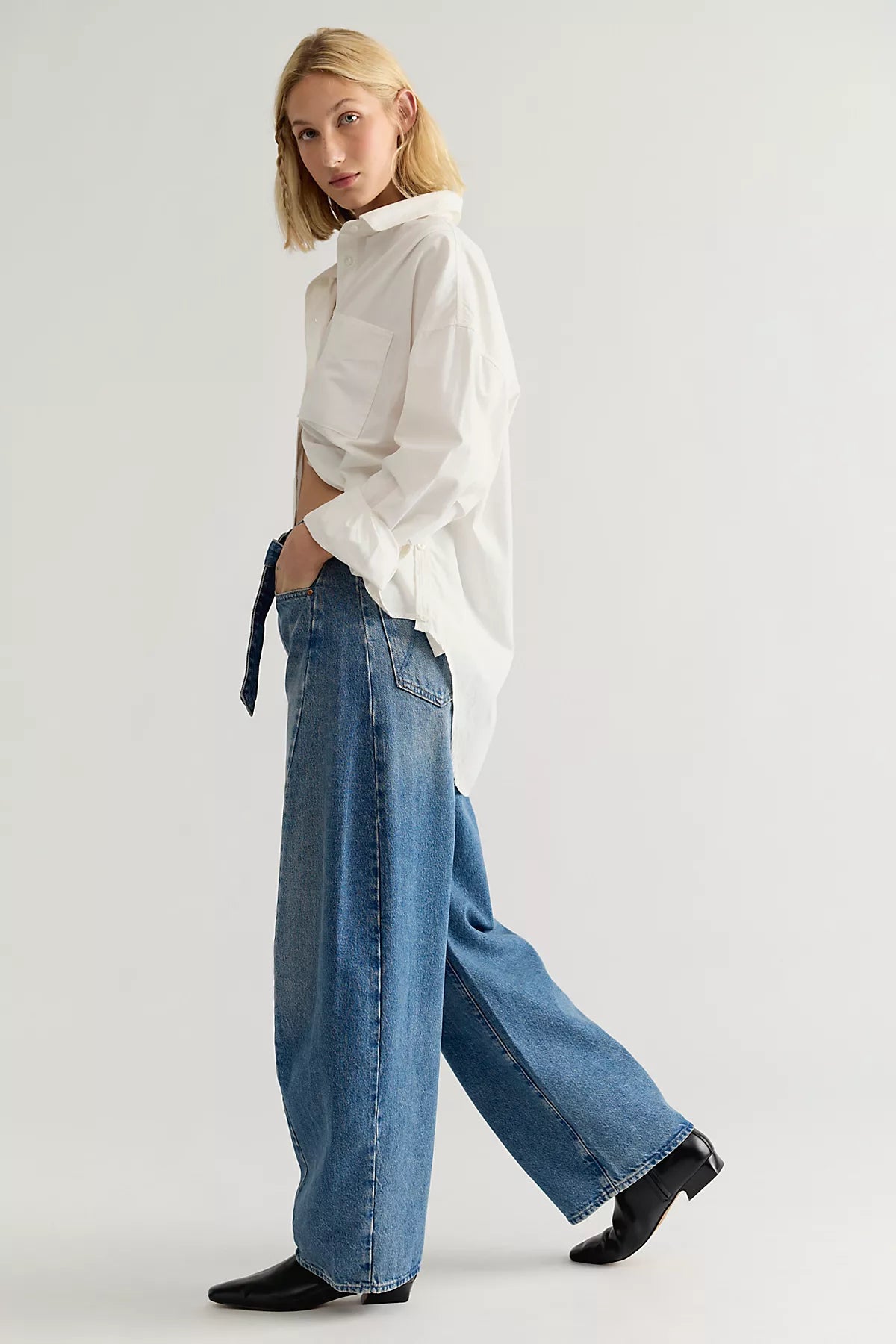 Snacks! by MOTHER The Belted Spoonful Nerdy Jeans